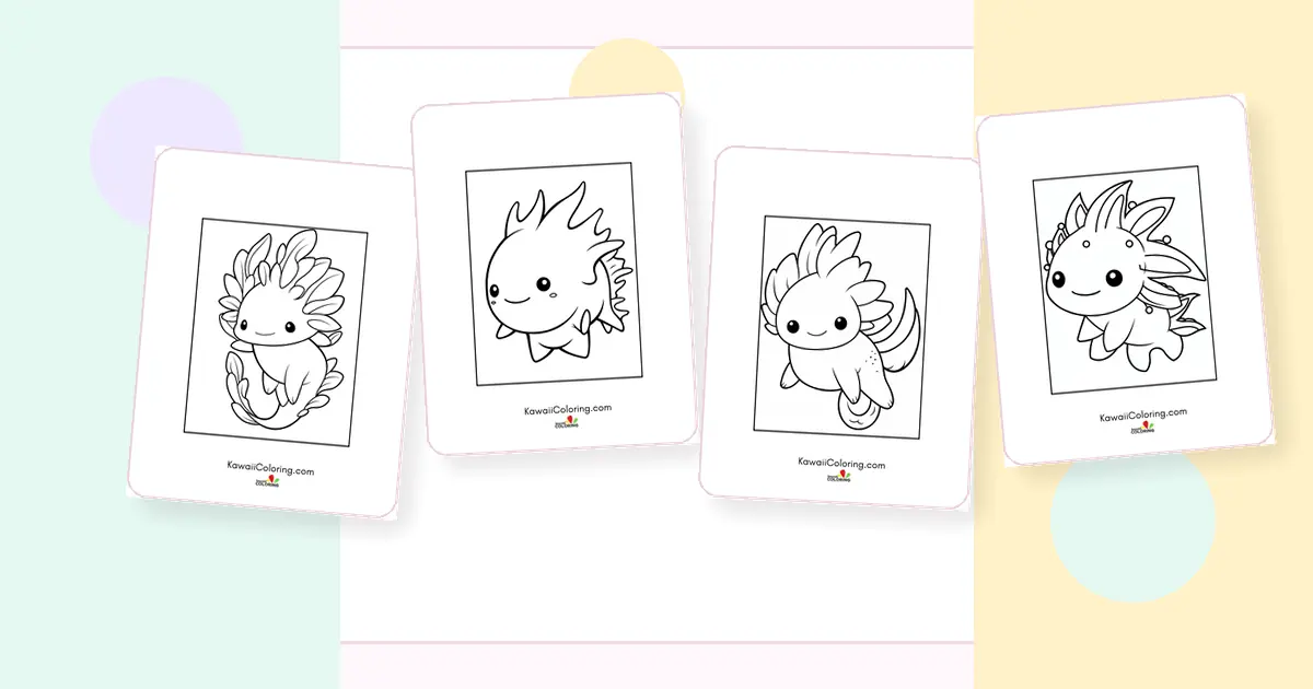 Kawaii Axolotl Coloring Pages