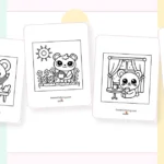 Preview collage of kawaii bear coloring pages printable designs