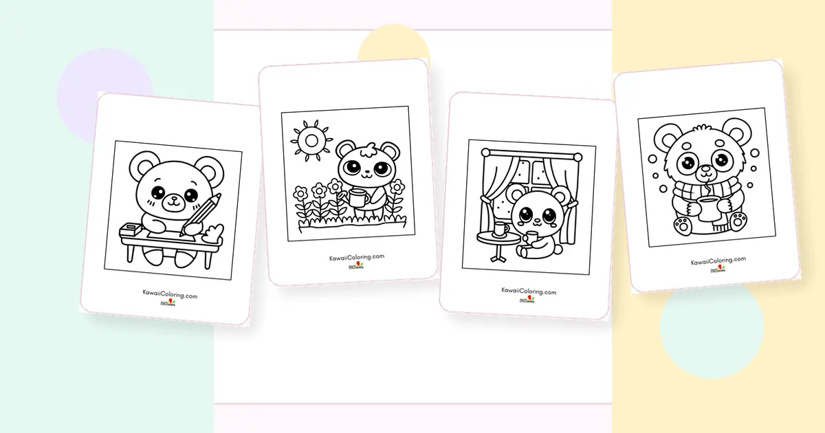 Kawaii Bear Coloring Pages