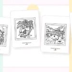 Preview collage of kawaii capybara coloring pages printable designs