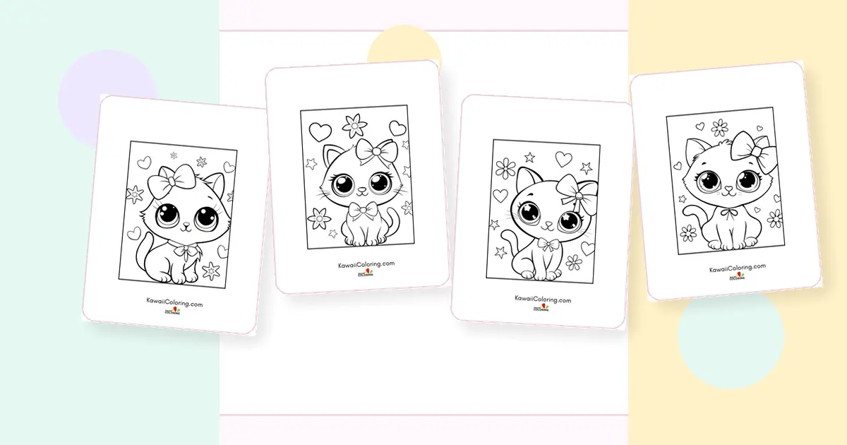 Kawaii Cat Coloring Pages