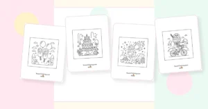 Preview collage of kawaii ice cream coloring pages printable designs