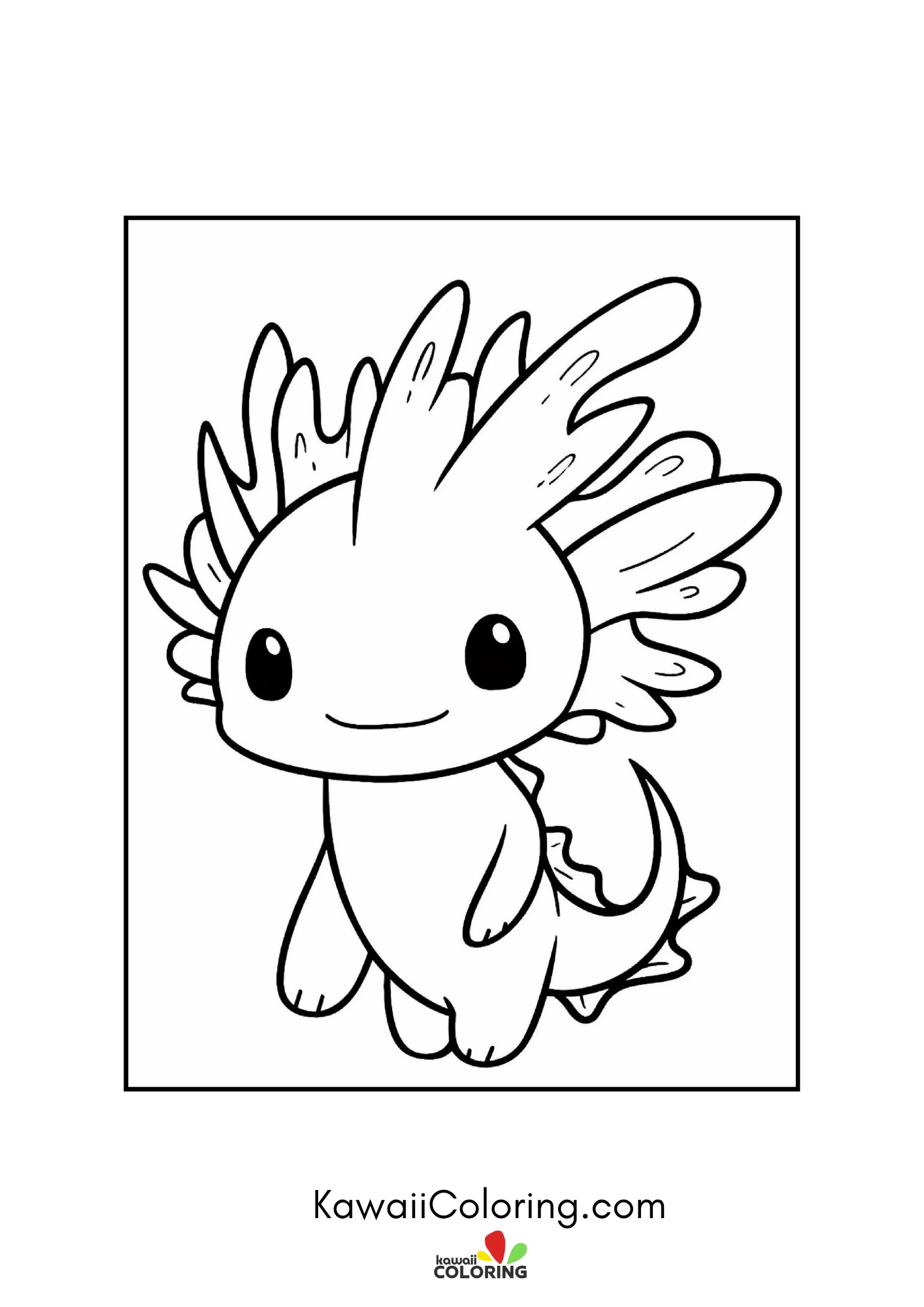 Axolotl resting near underwater flowers
