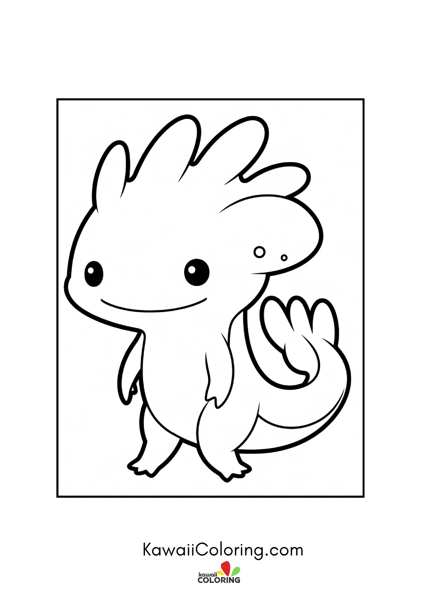 Axolotl resting near underwater flowers