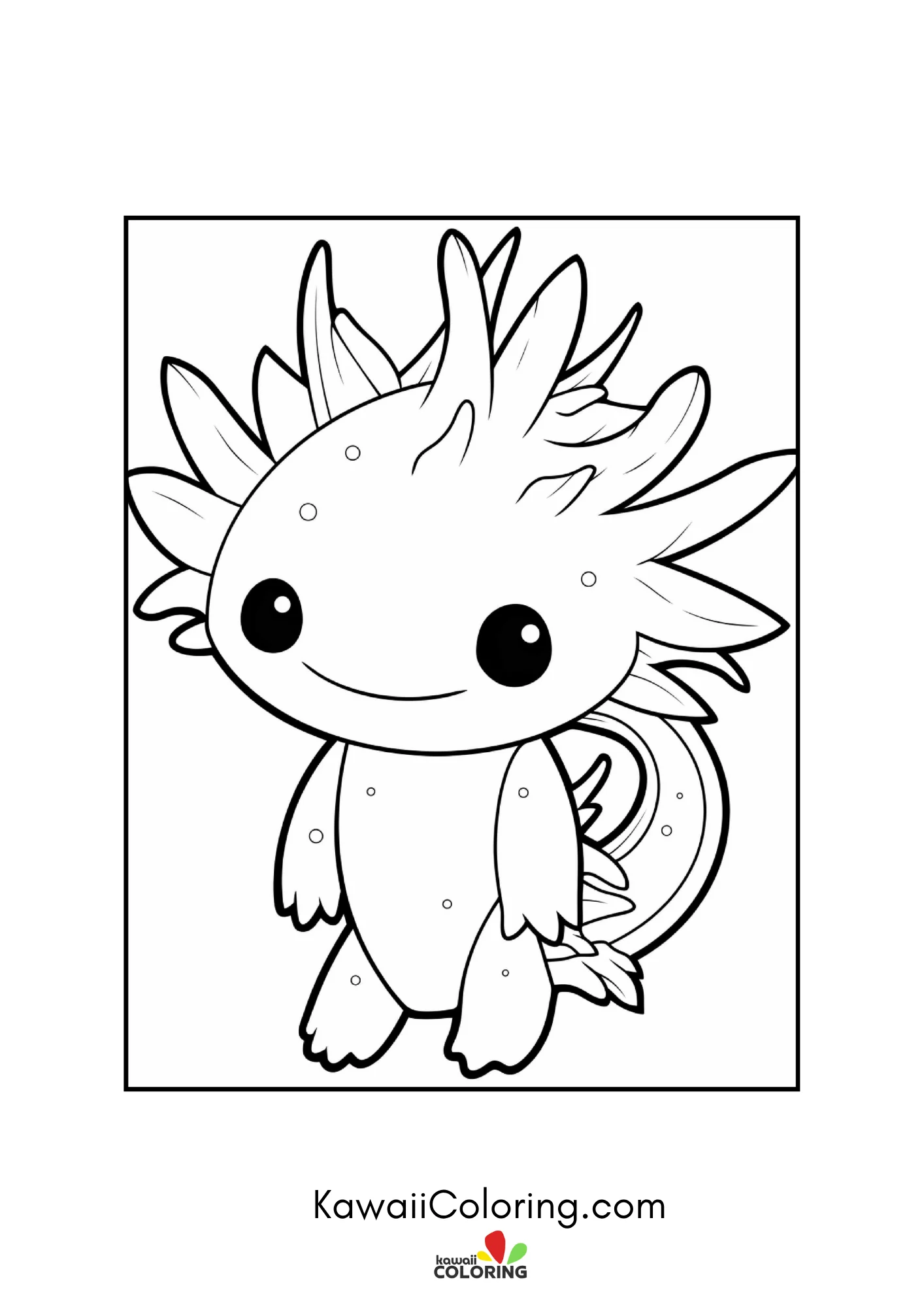 Axolotl resting near underwater flowers