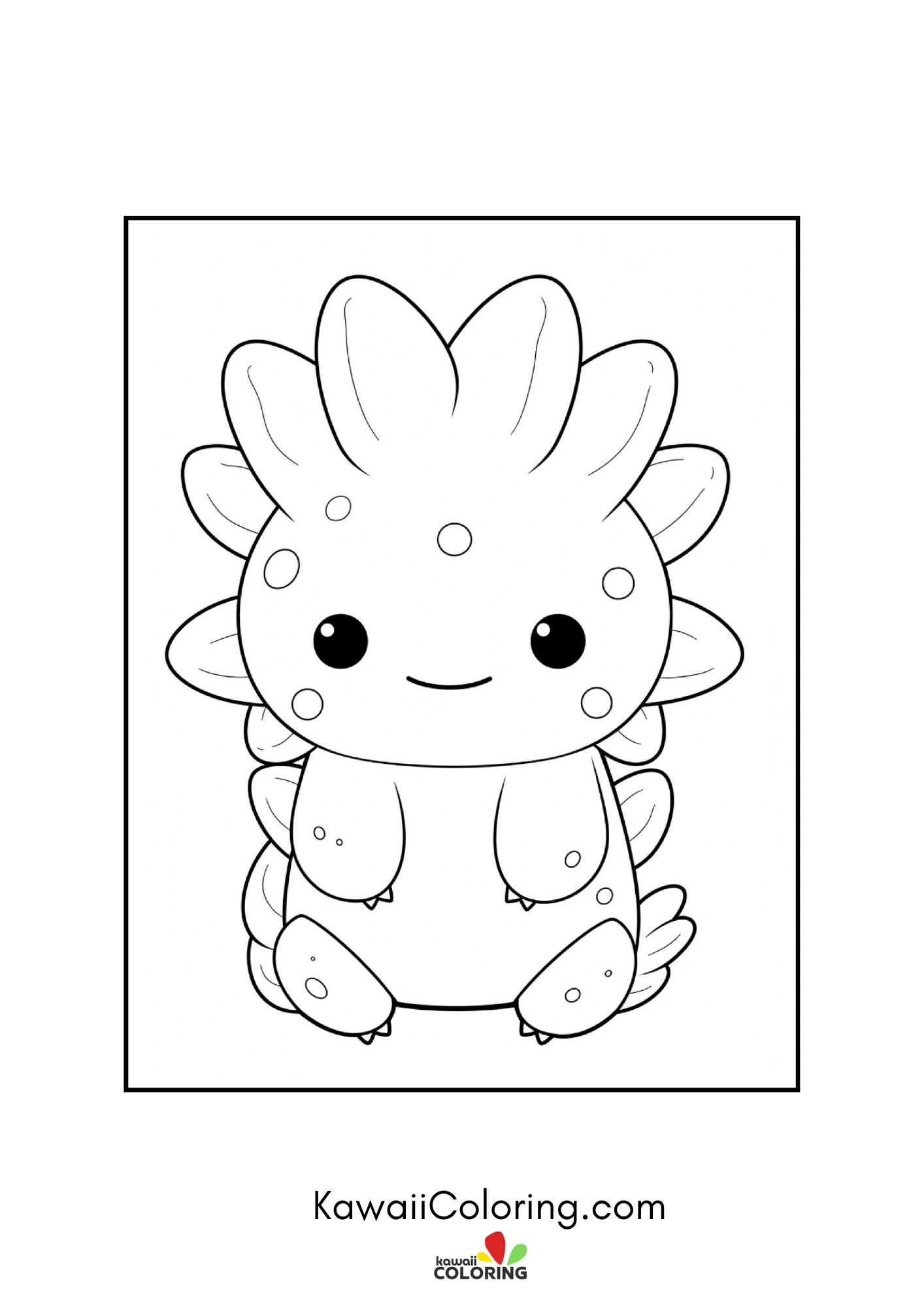 Axolotl resting near underwater flowers