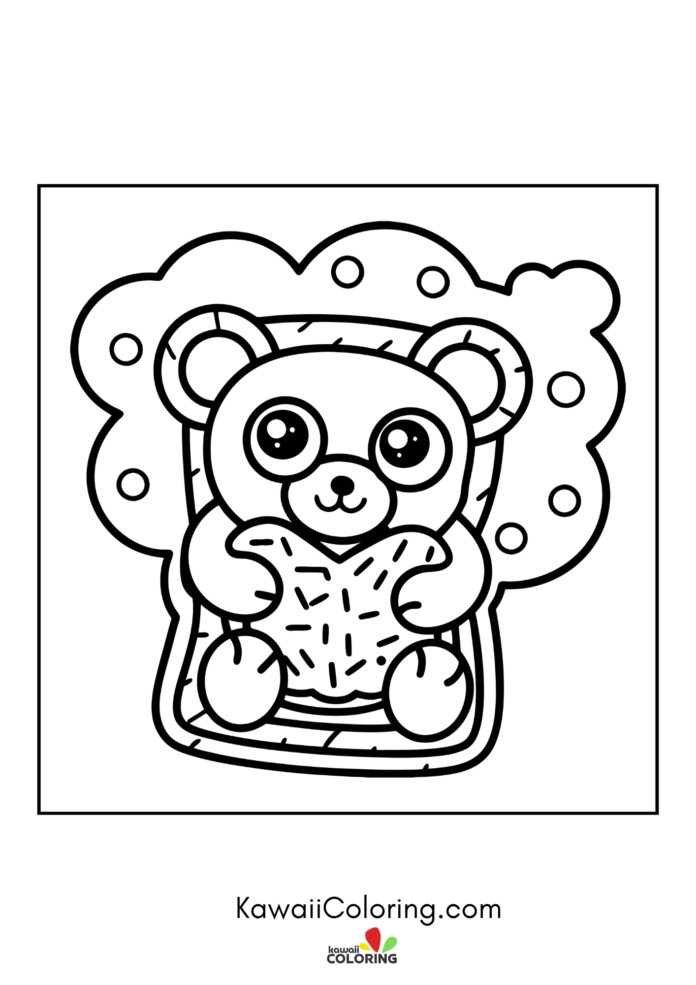 Round bear face with cozy details