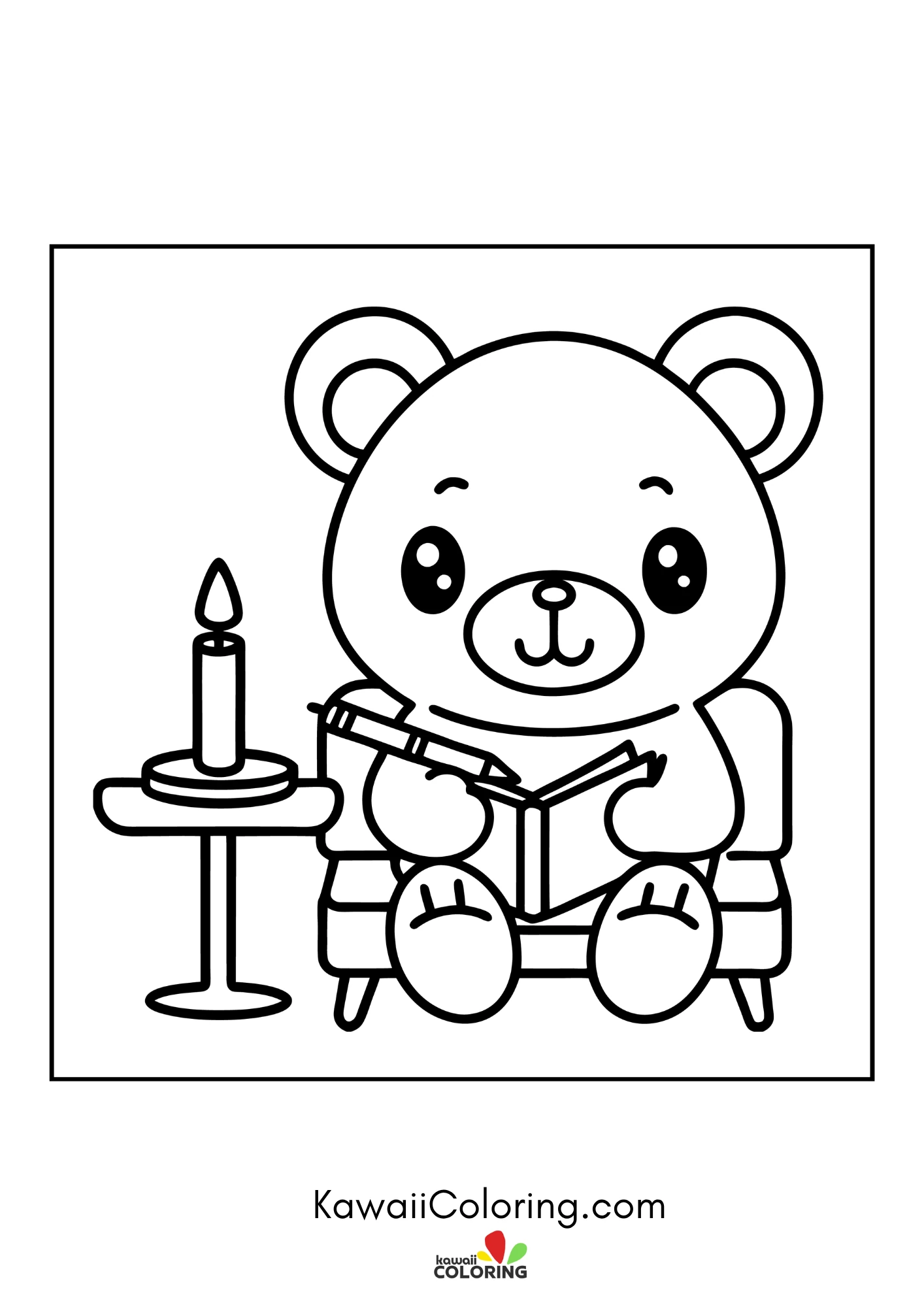 Smiling bear holding a sweet treat