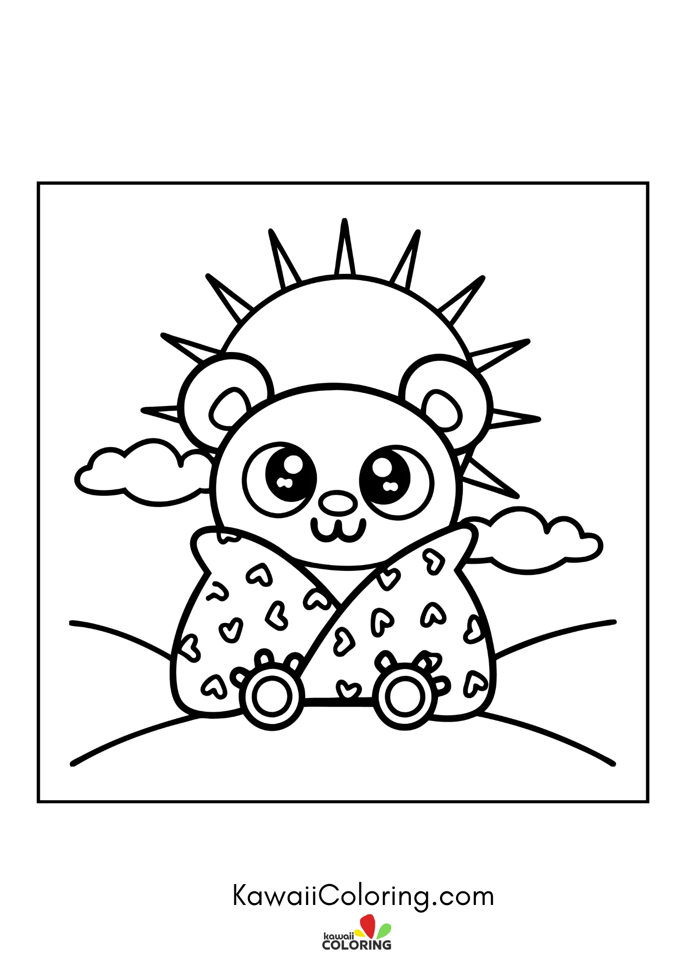 Round bear face with cozy details
