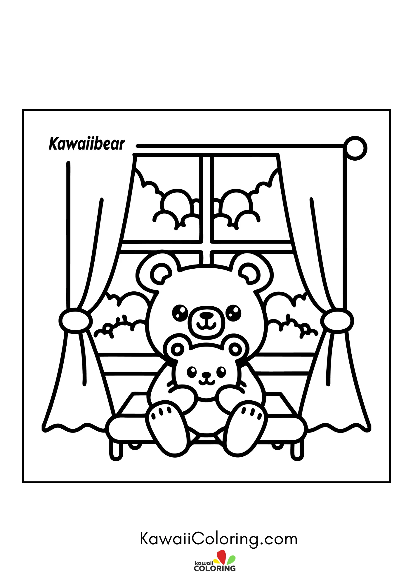 Round bear face with cozy details