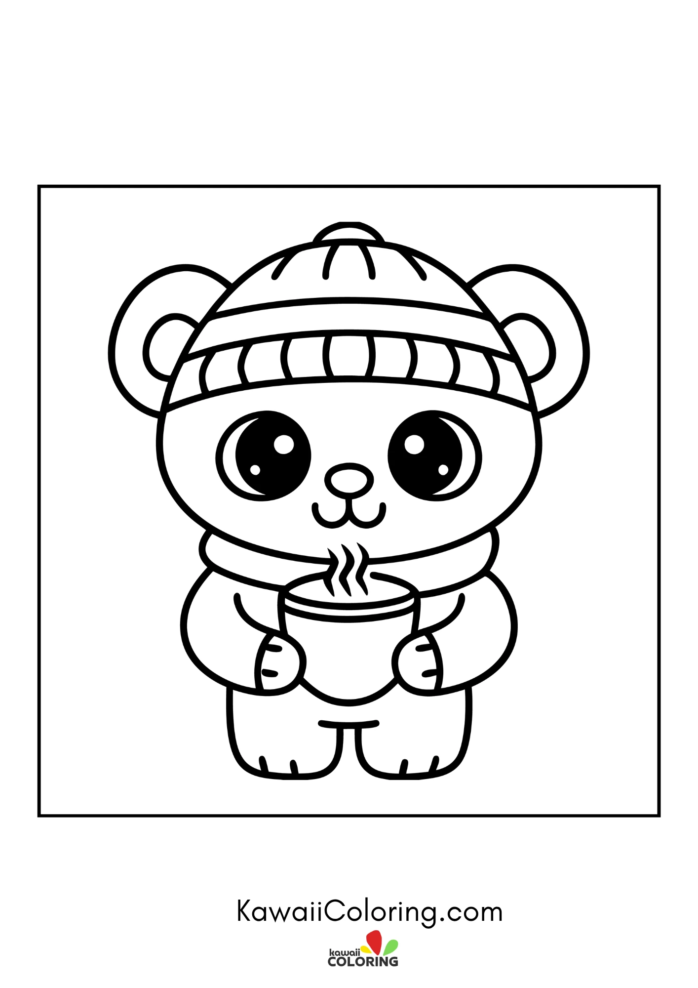 Round bear face with cozy details