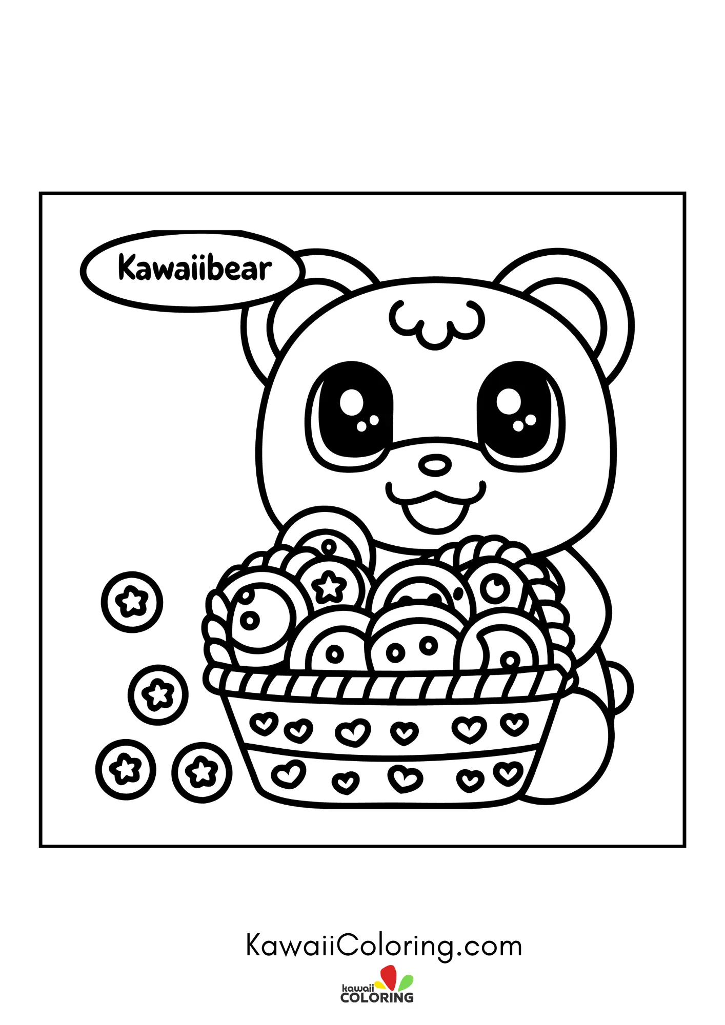 Smiling bear holding a sweet treat