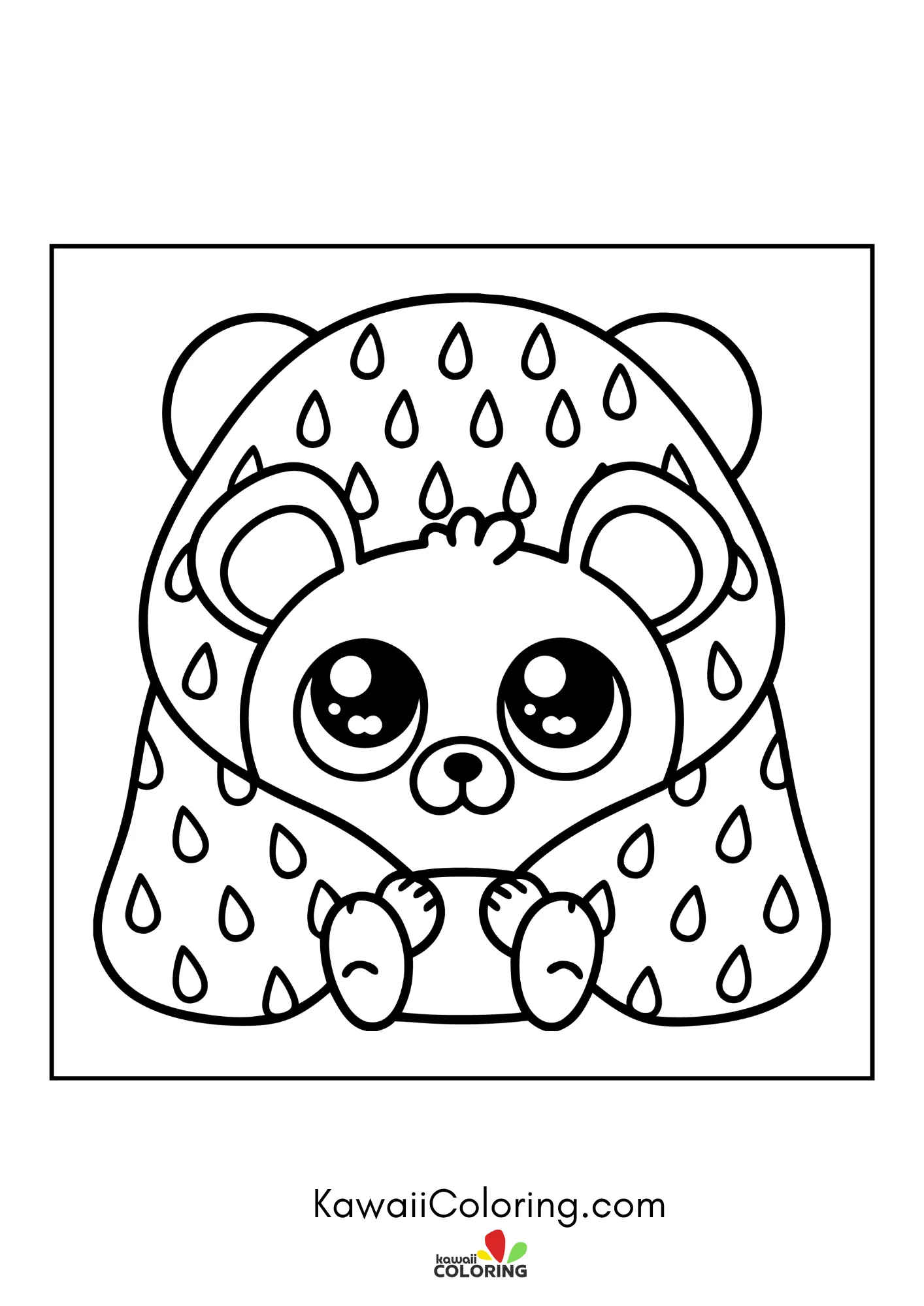 Round bear face with cozy details