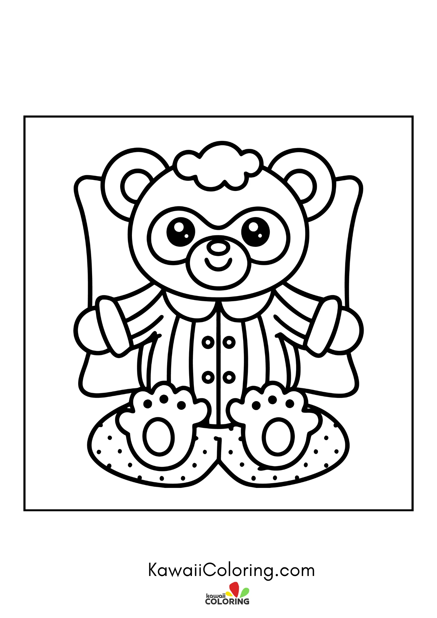 Round bear face with cozy details