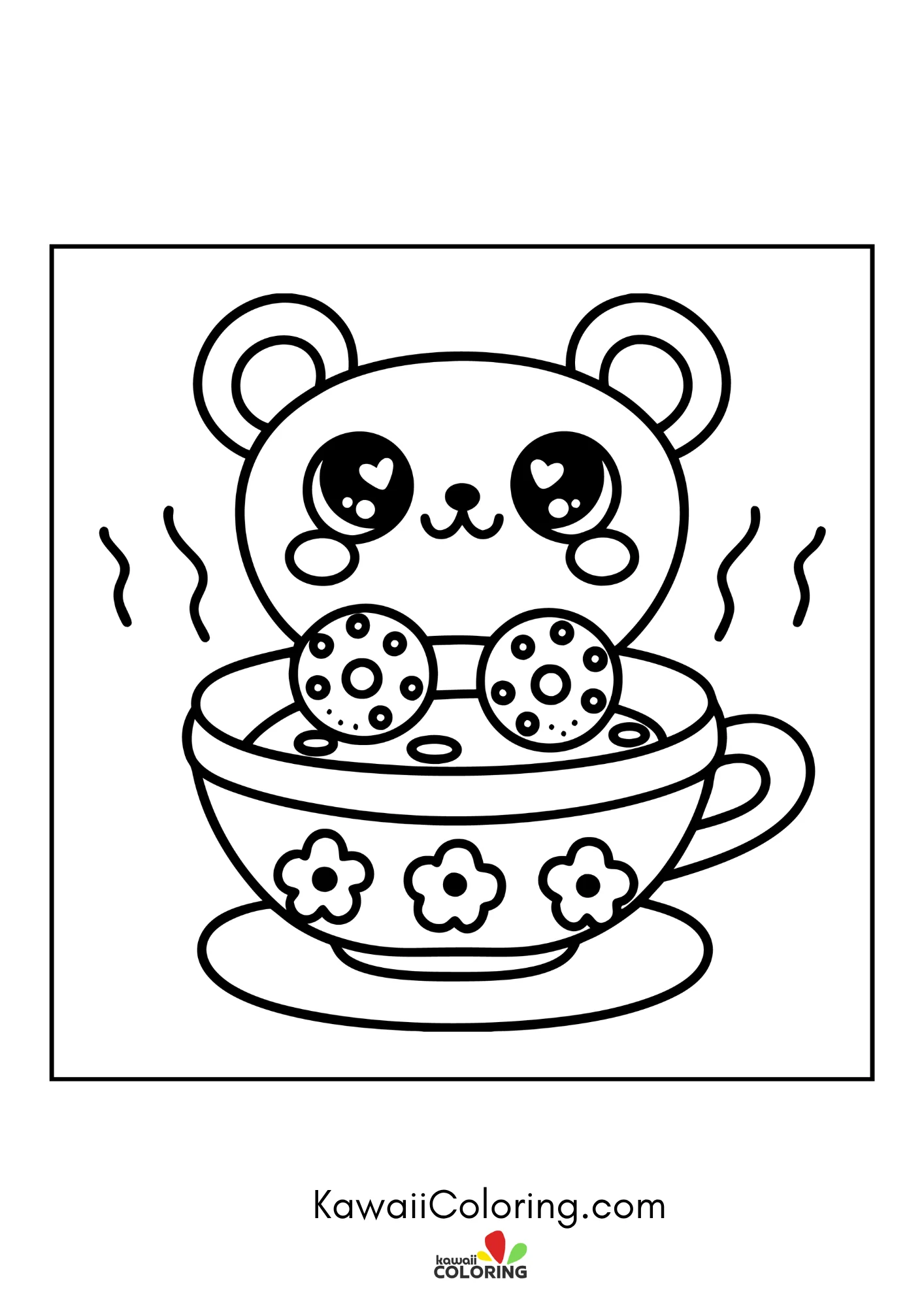 Round bear face with cozy details