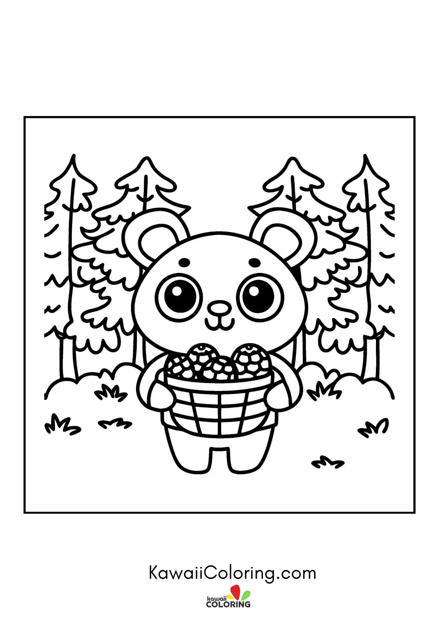 Round bear face with cozy details