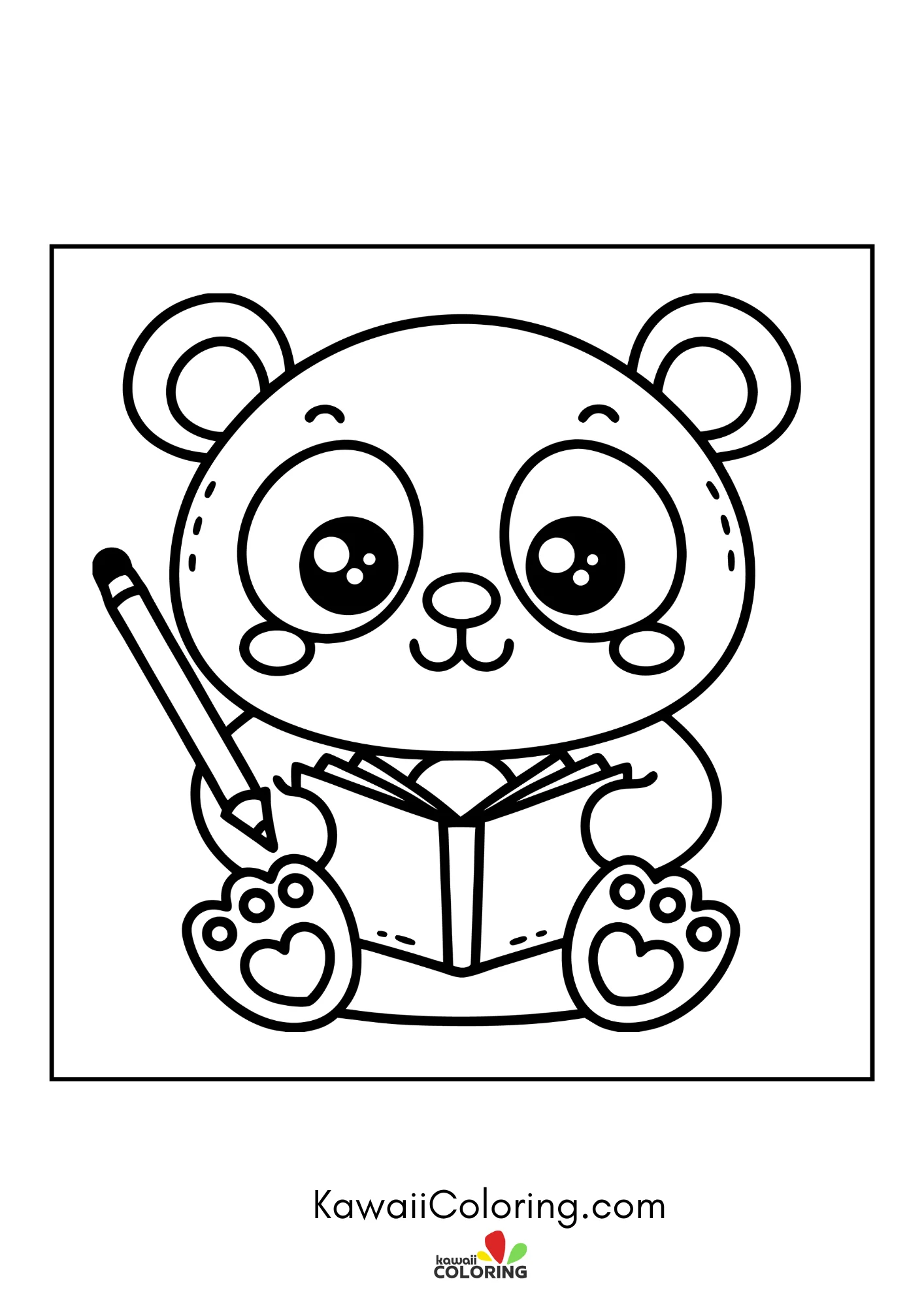 Smiling bear holding a sweet treat