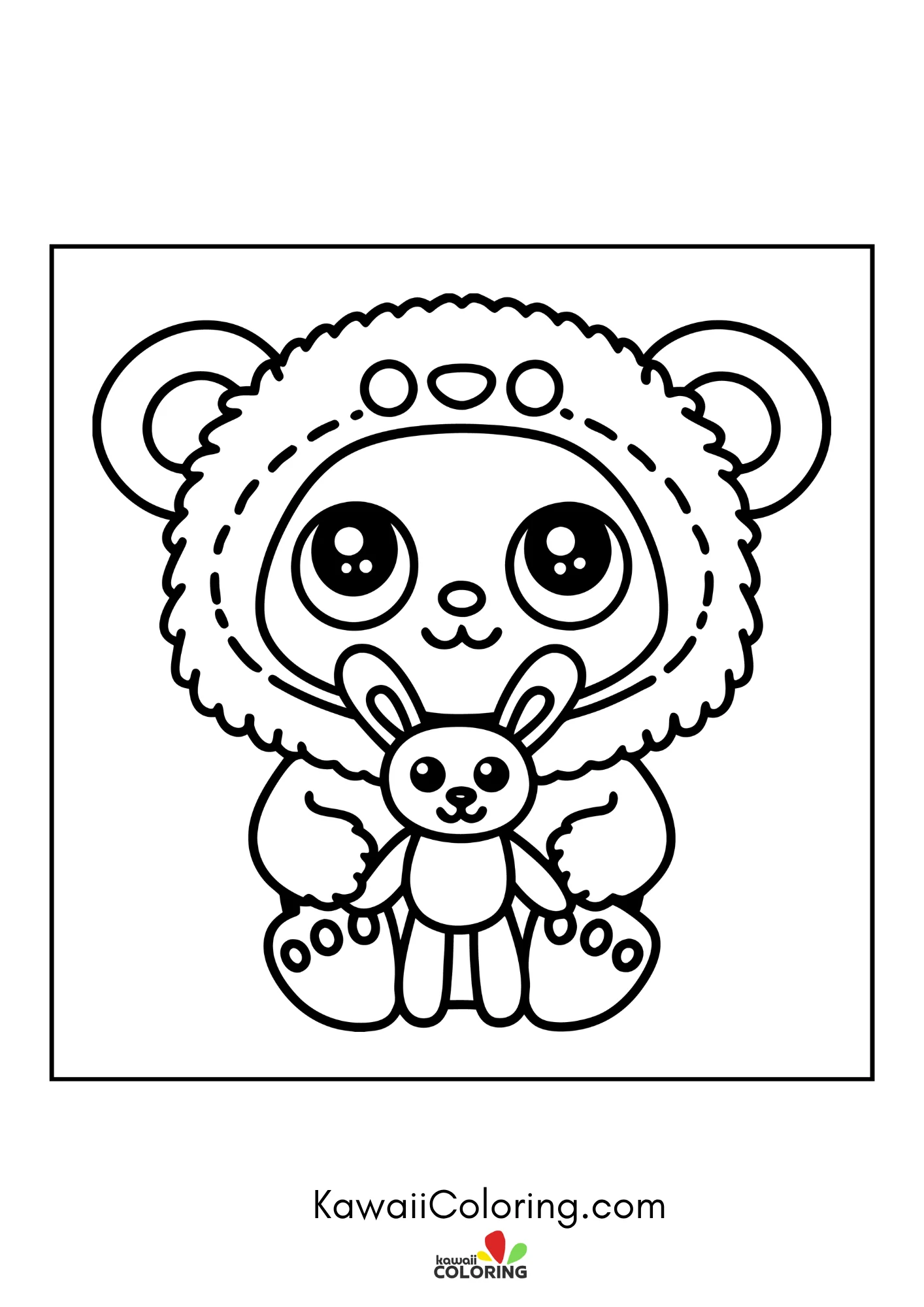 Round bear face with cozy details