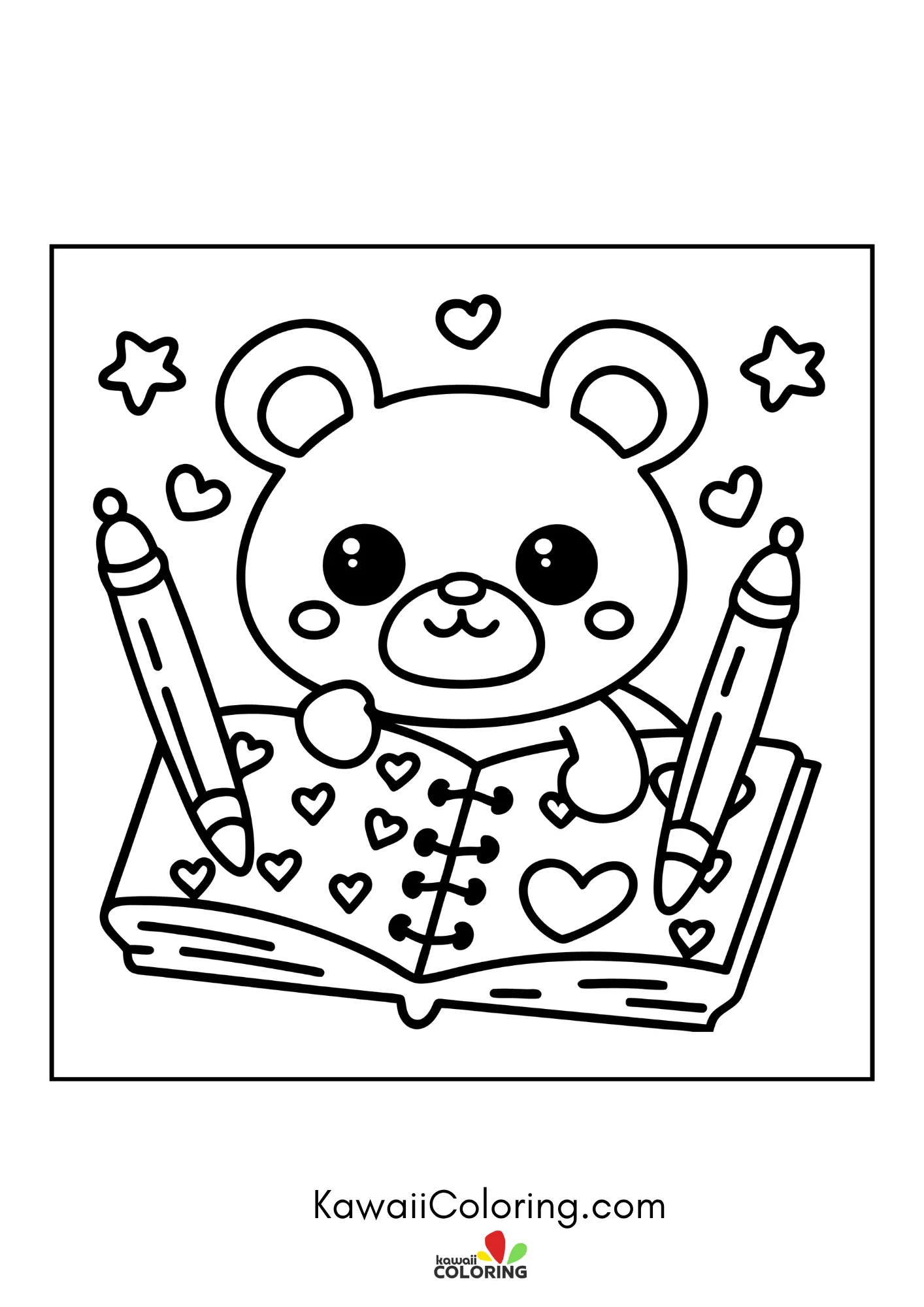 Smiling bear holding a sweet treat