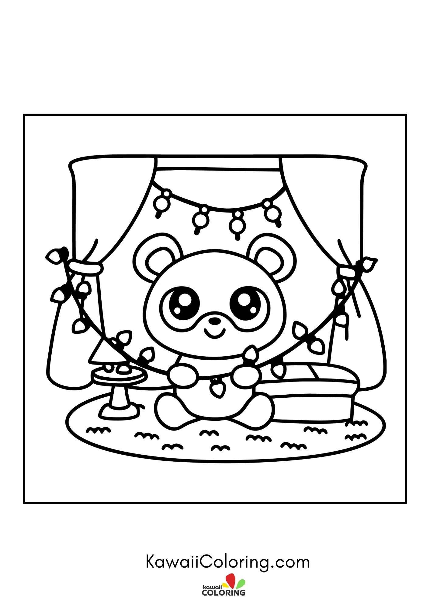 Smiling bear holding a sweet treat