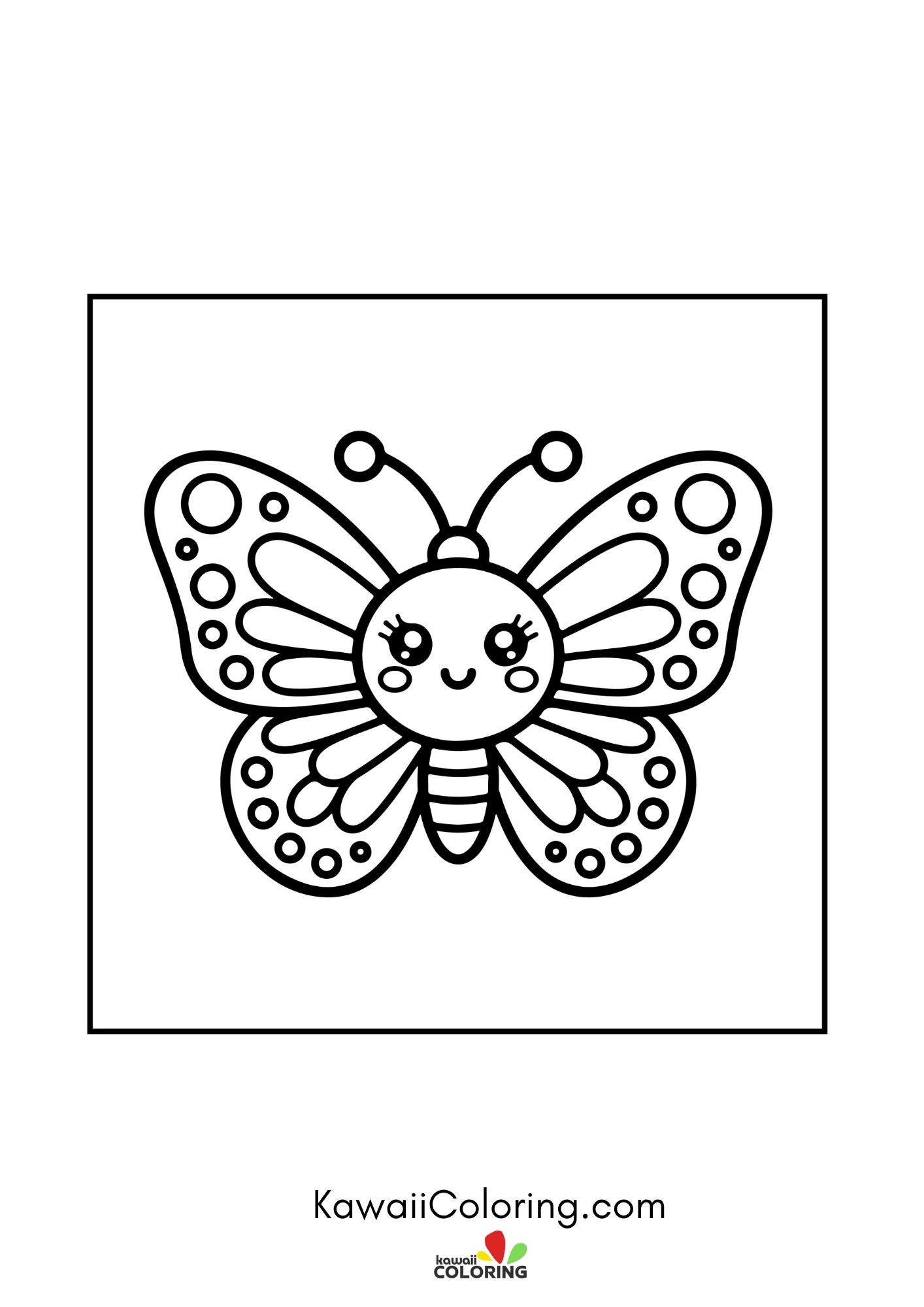 Butterfly with patterned wings and flowers