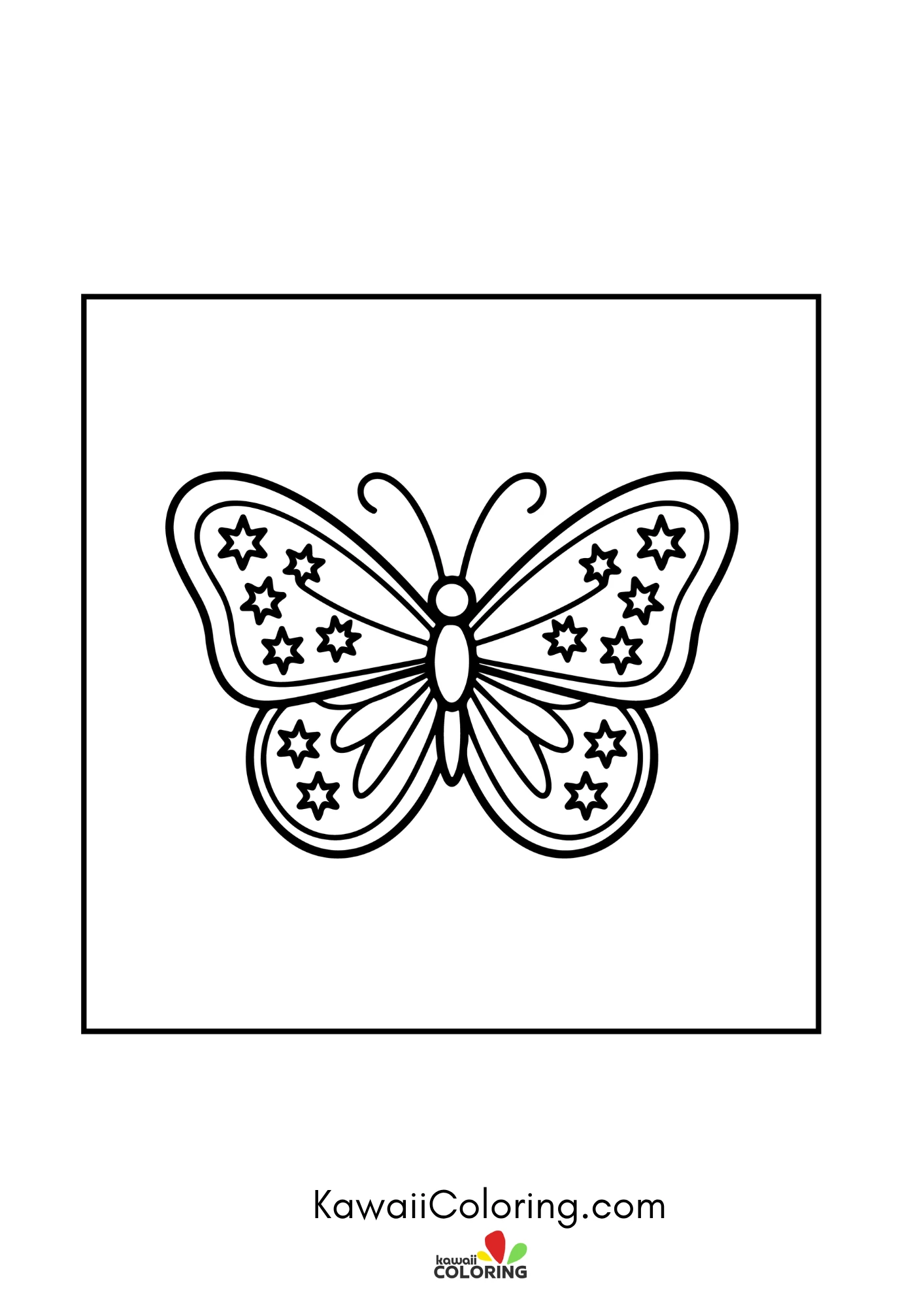 Large butterfly with hearts and floral details