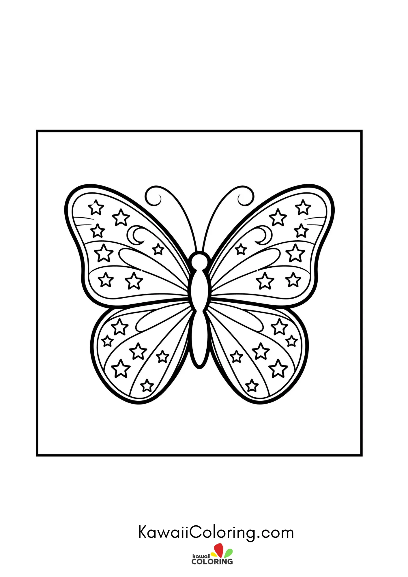 Butterfly with patterned wings and flowers