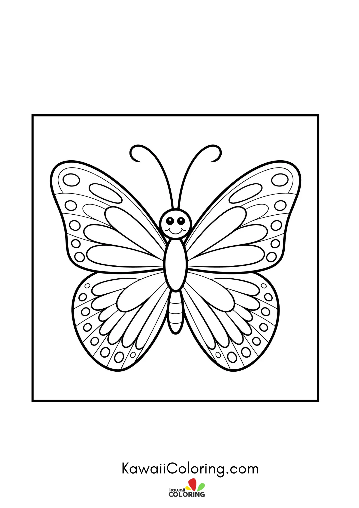 Cute butterfly flying above blossoms