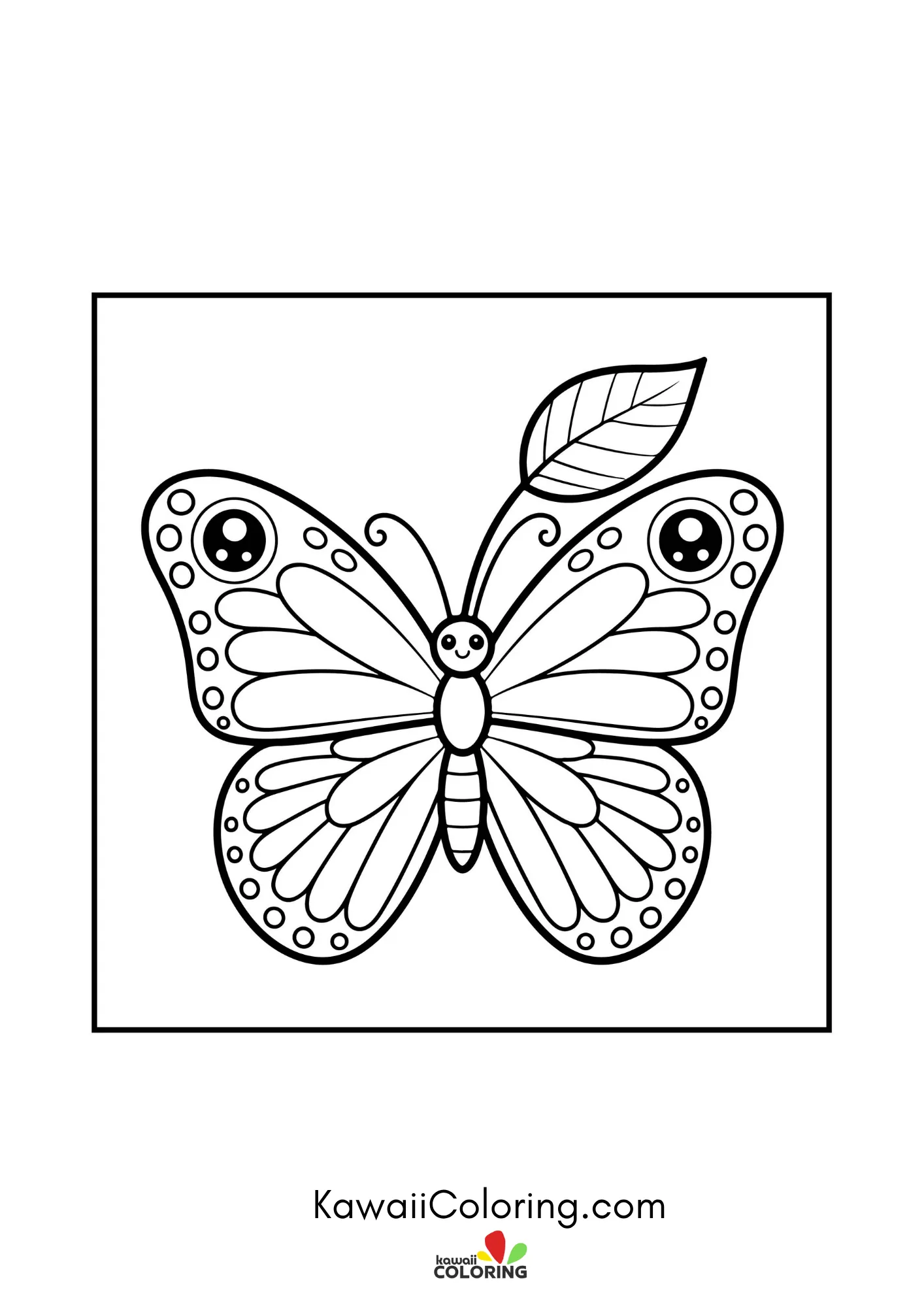 Large butterfly with hearts and floral details