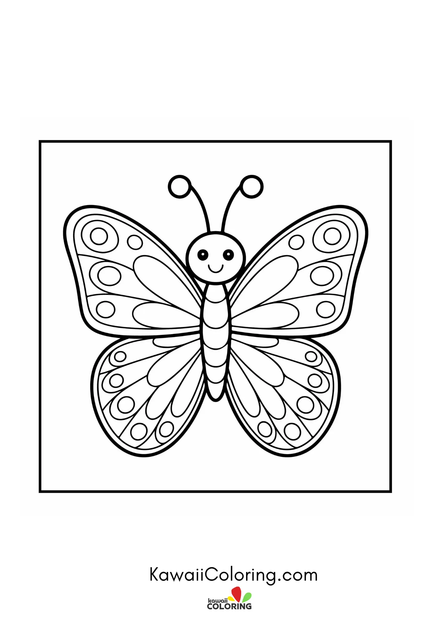 Large butterfly with hearts and floral details