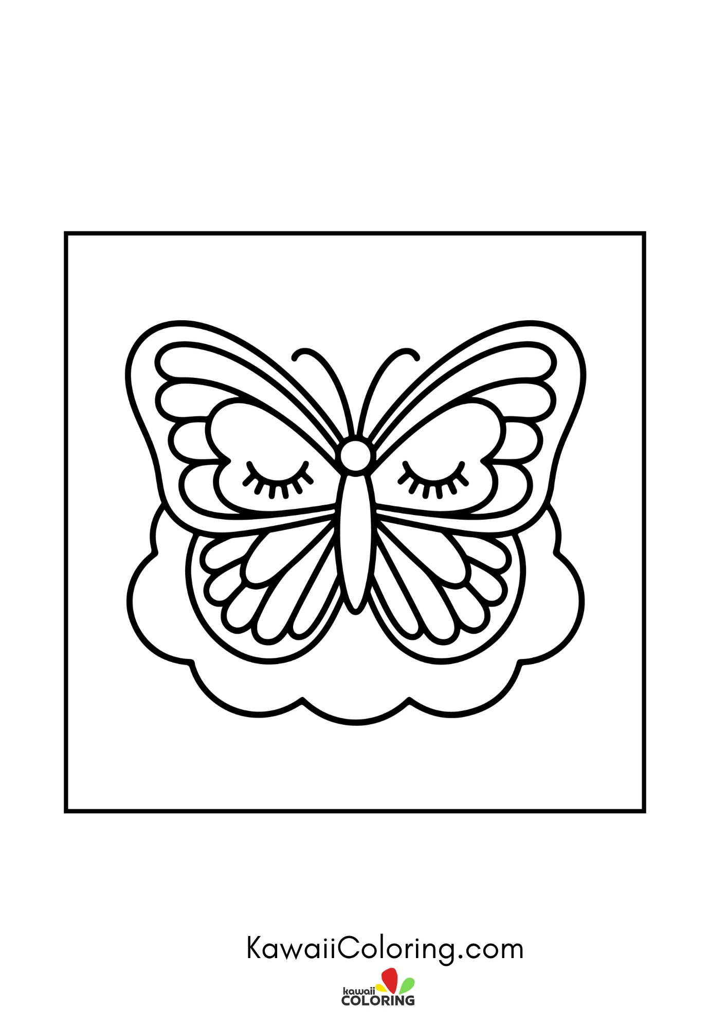 Cute butterfly flying above blossoms