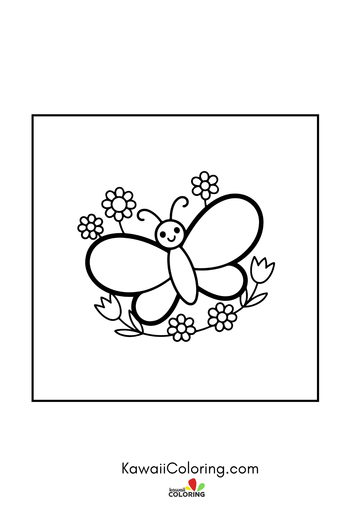 Large butterfly with hearts and floral details