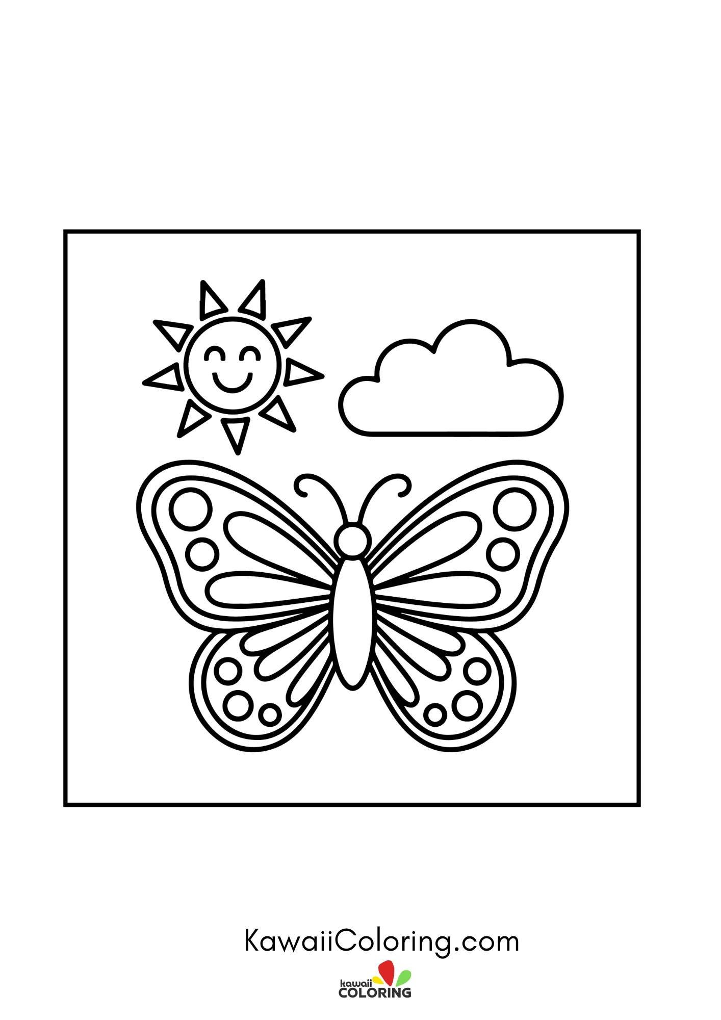 Butterfly with patterned wings and flowers