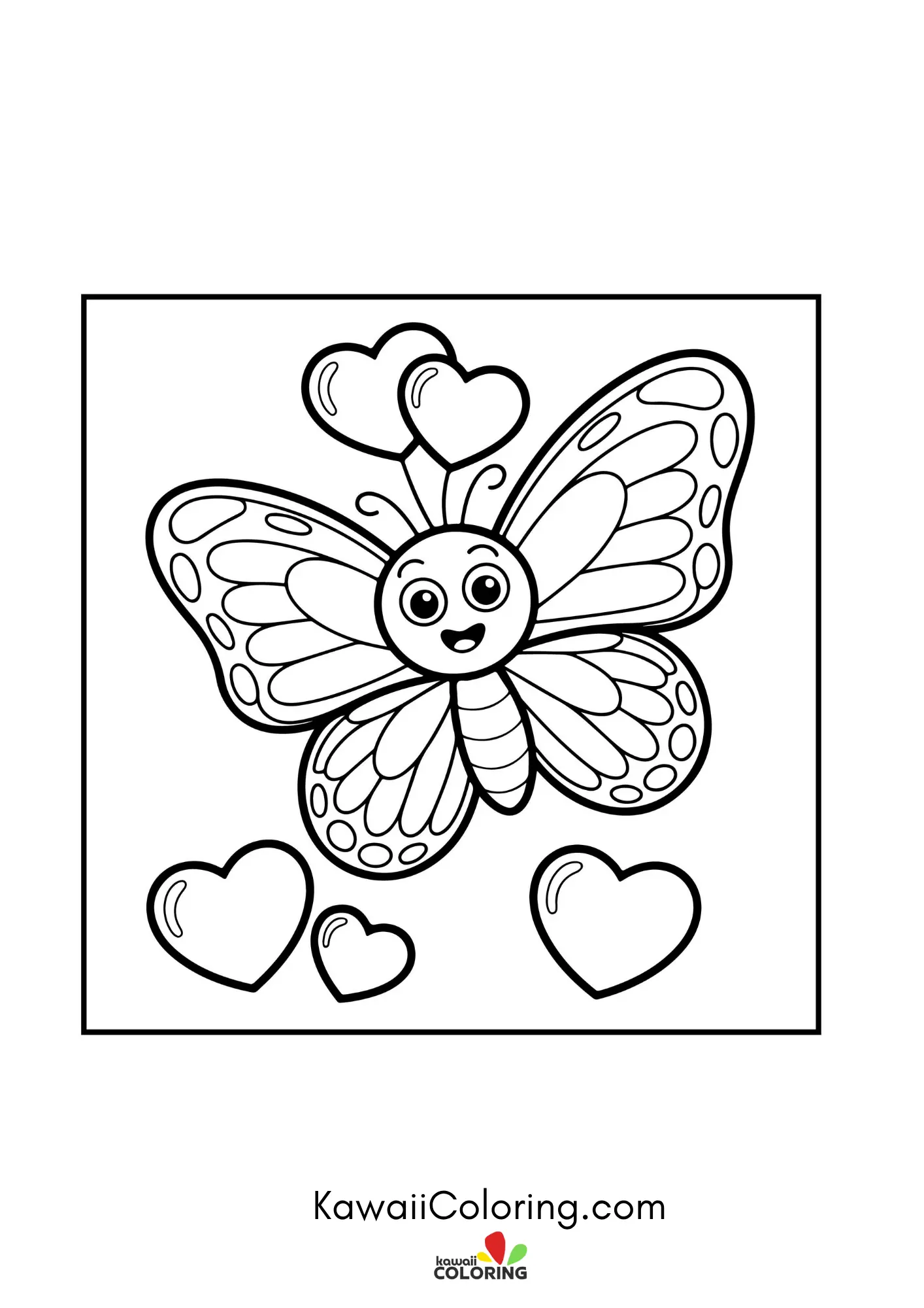 Butterfly with patterned wings and flowers