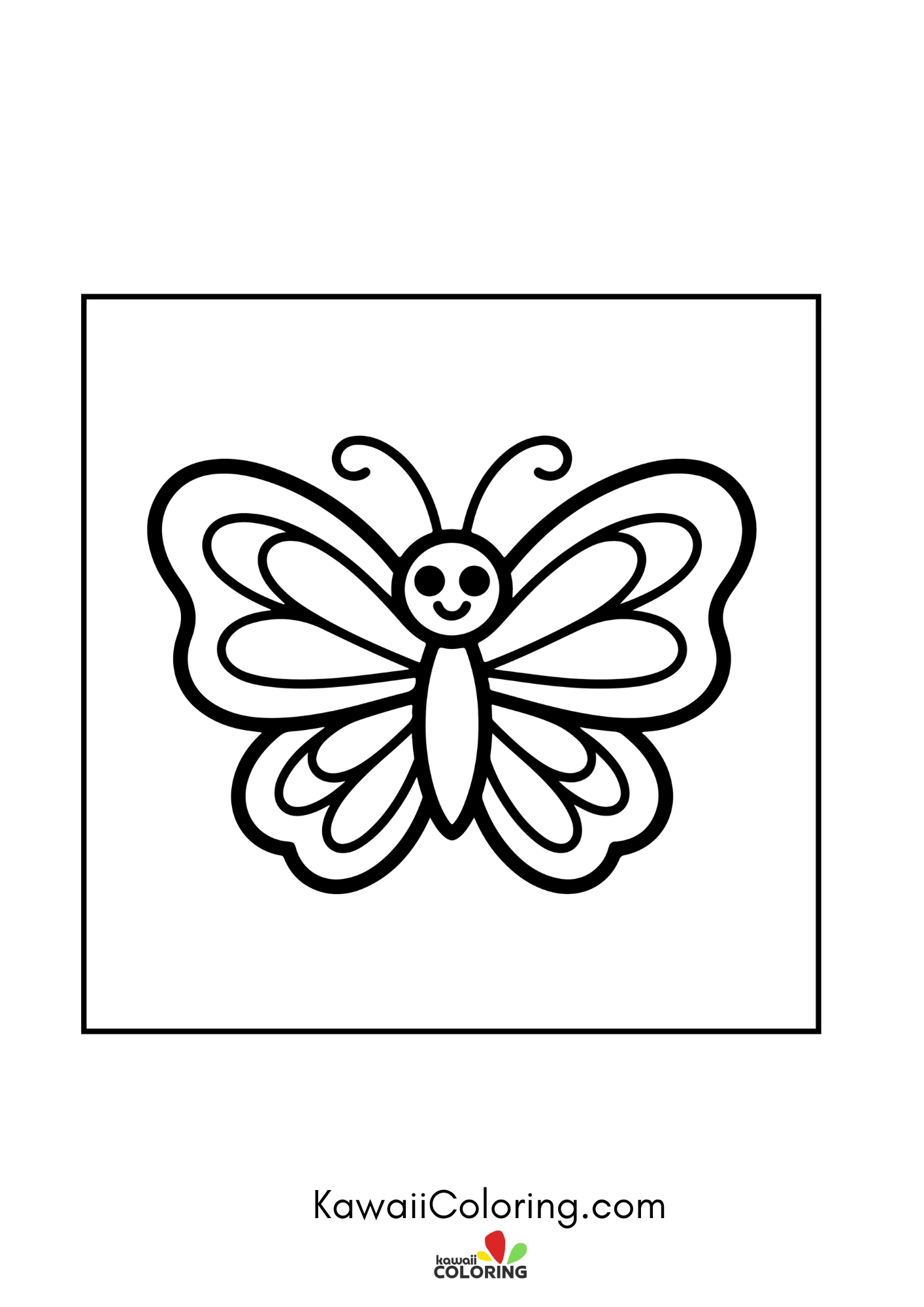 Butterfly with patterned wings and flowers