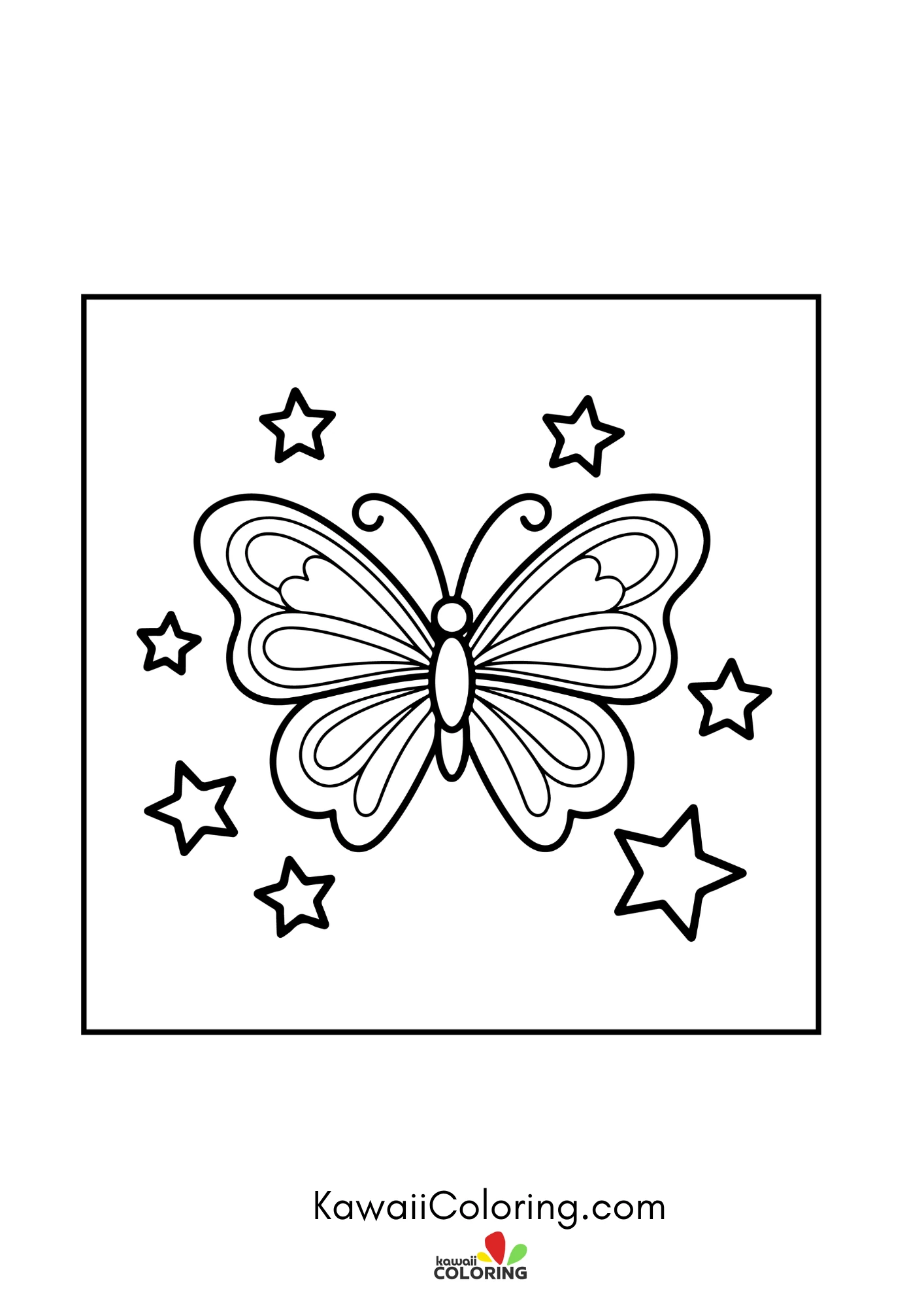 Large butterfly with hearts and floral details