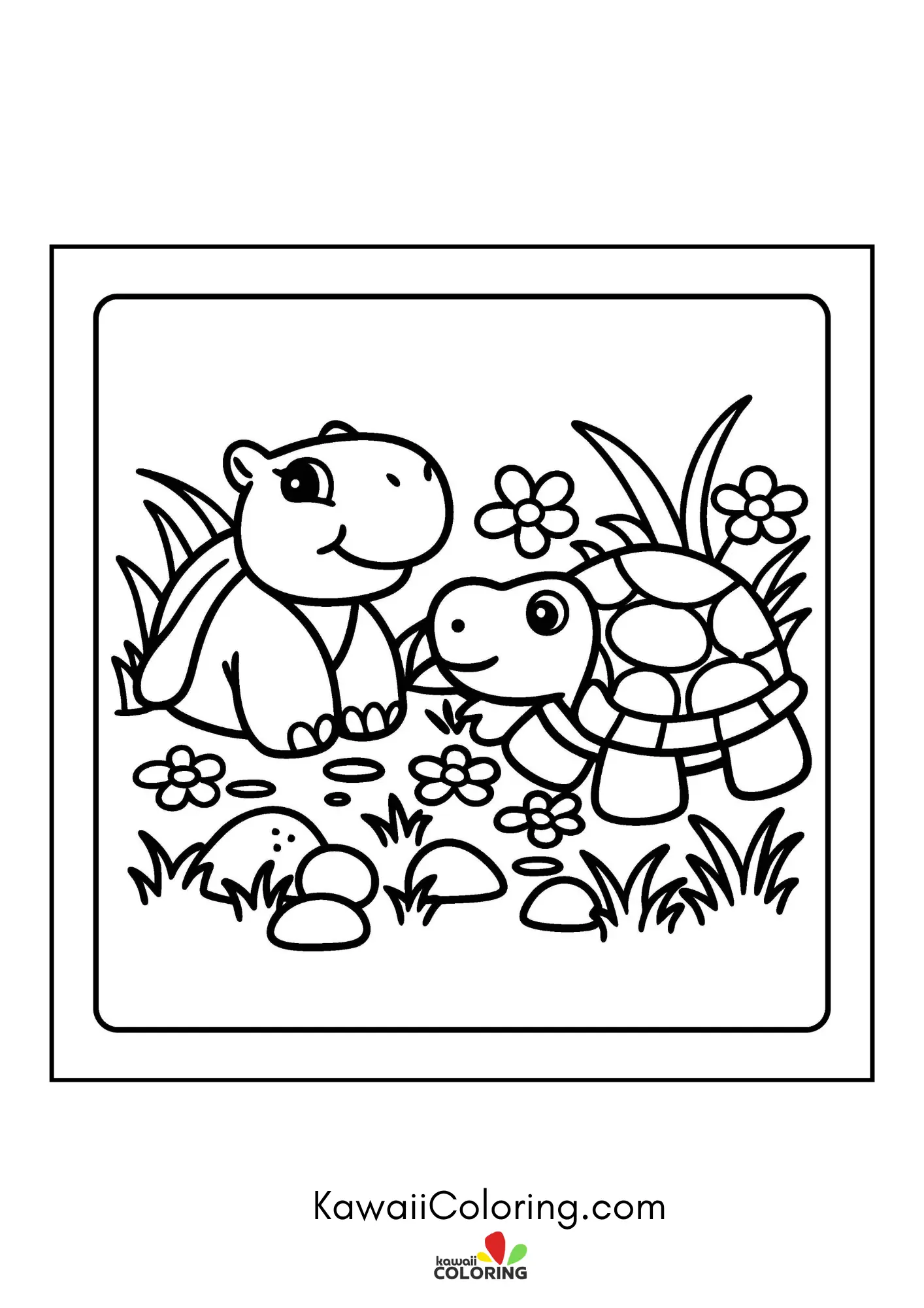 Smiling capybara in a simple nature scene