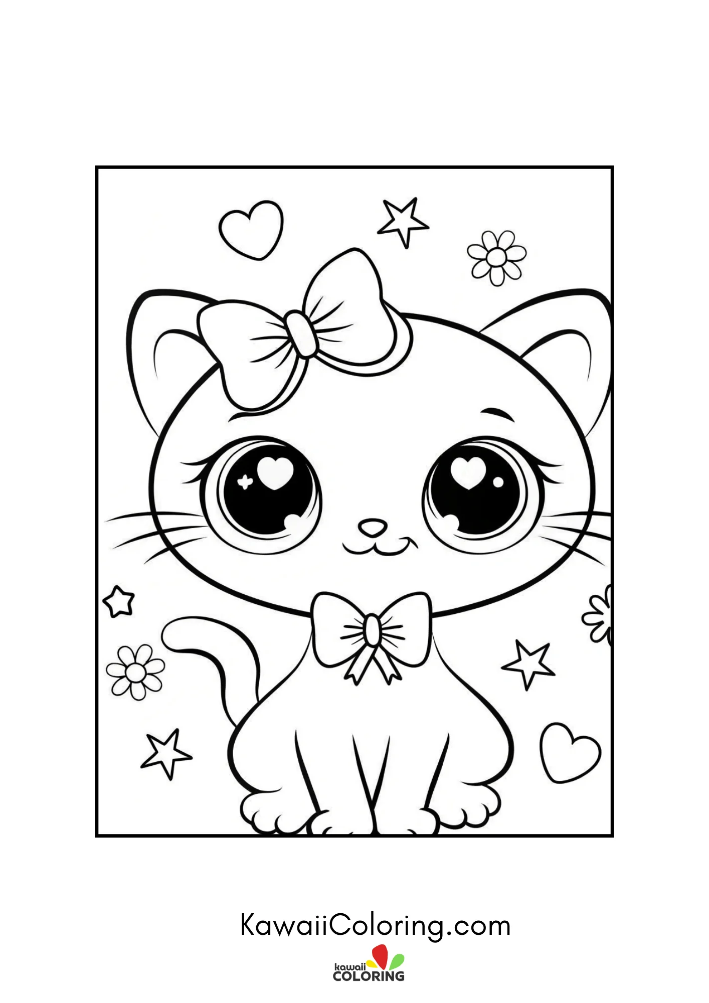Kitten with head bow and neck bow