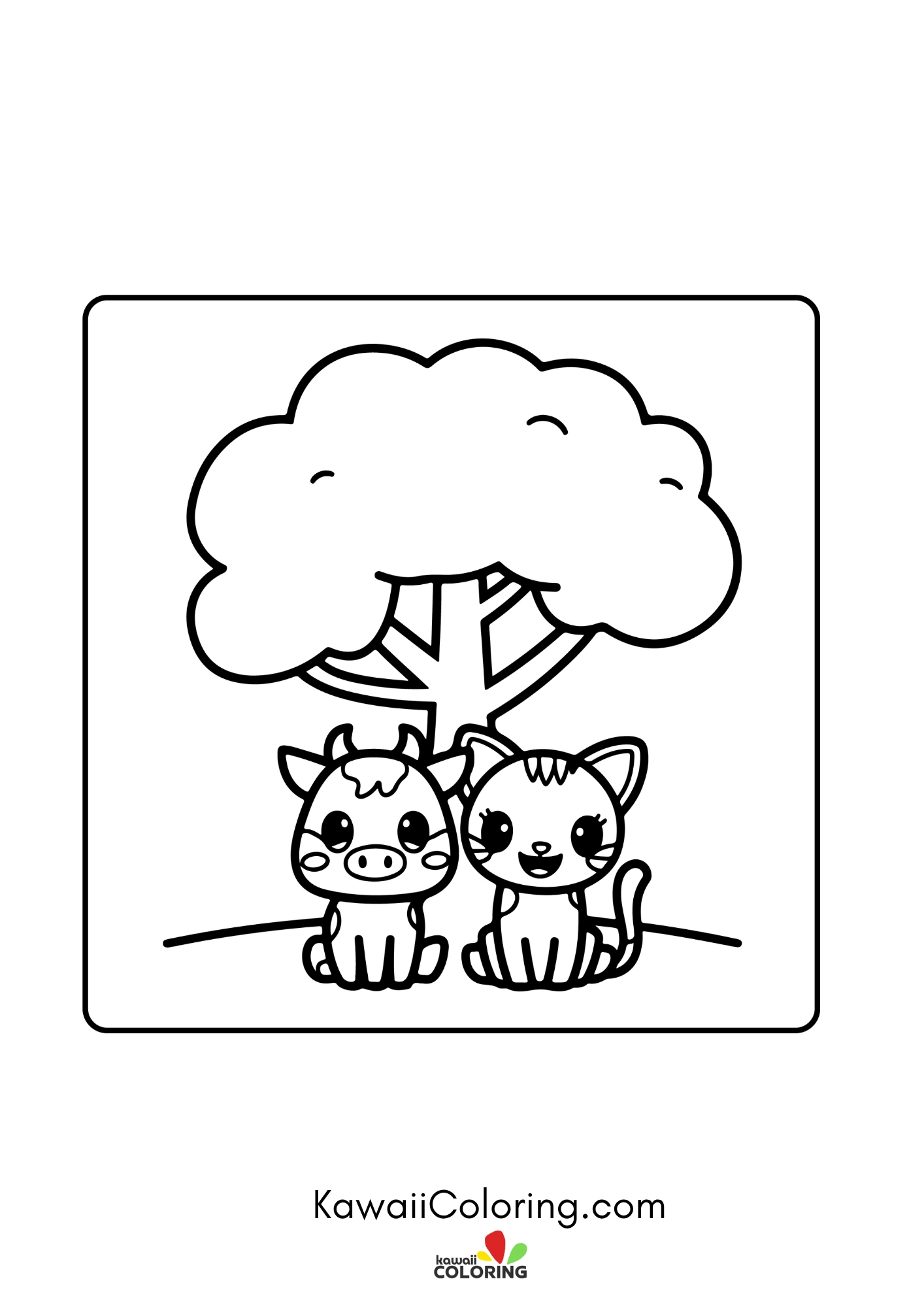 Smiling cow in a farm scene