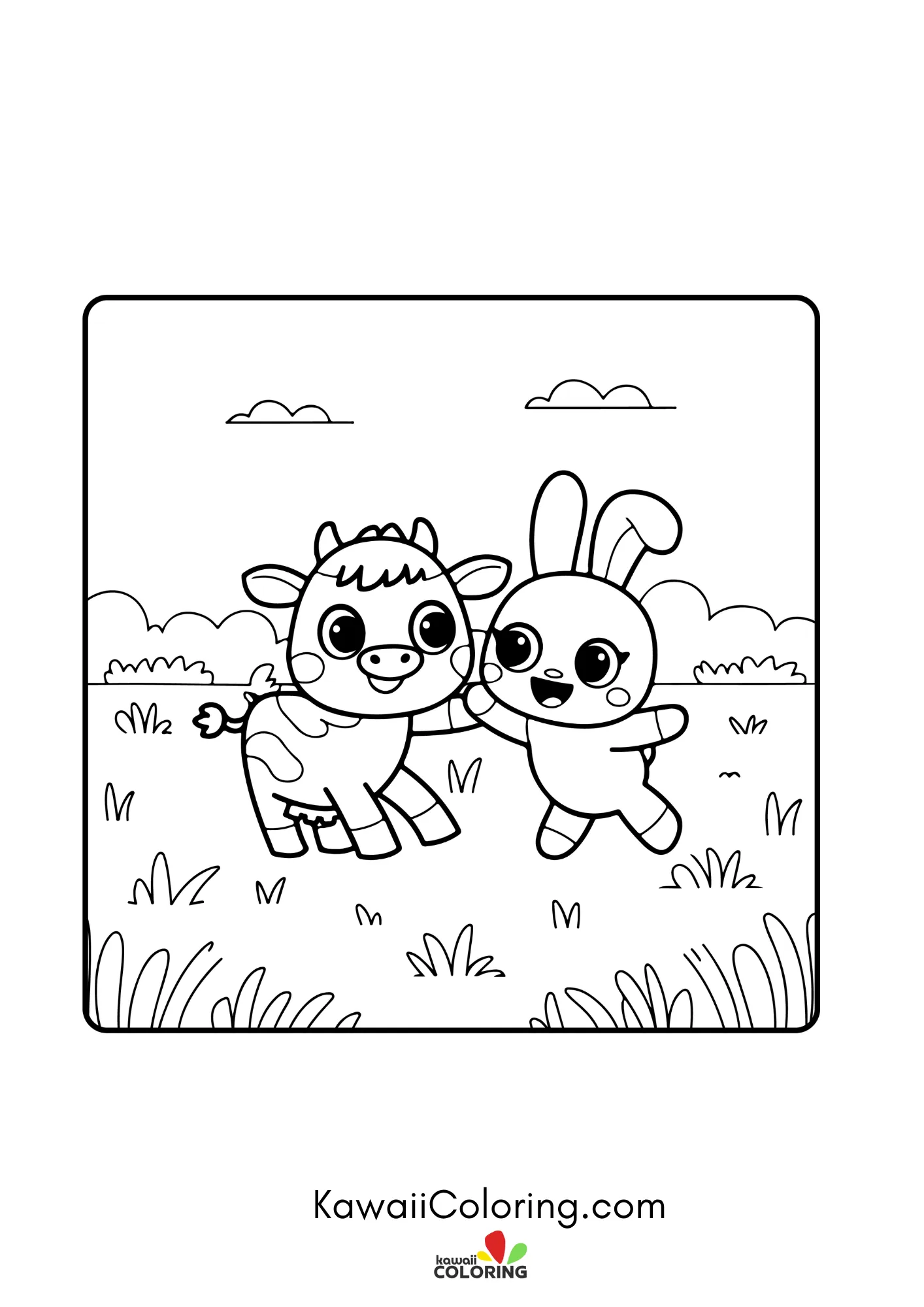 Smiling cow in a farm scene