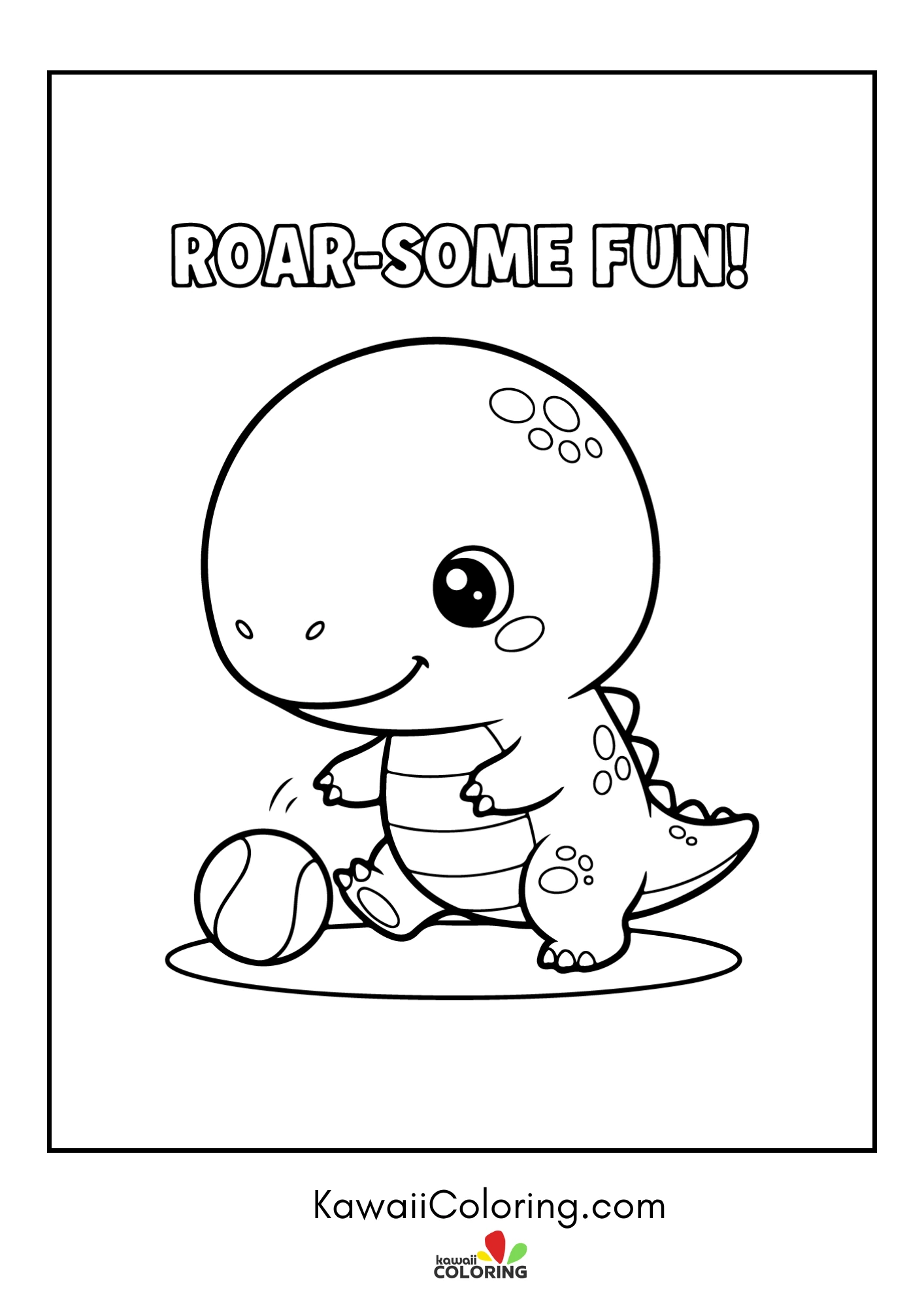 Friendly dinosaur surrounded by leaves