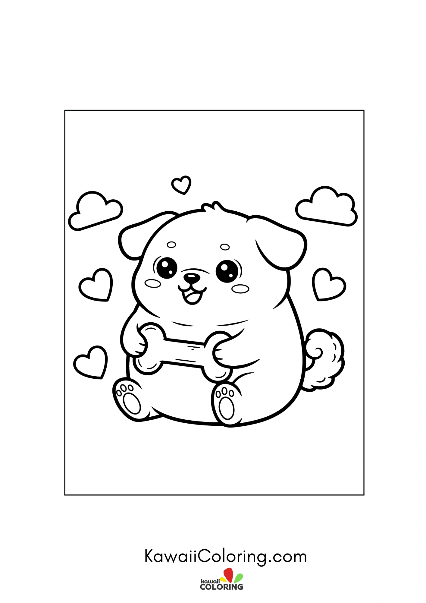 Smiling dog with bow and flowers
