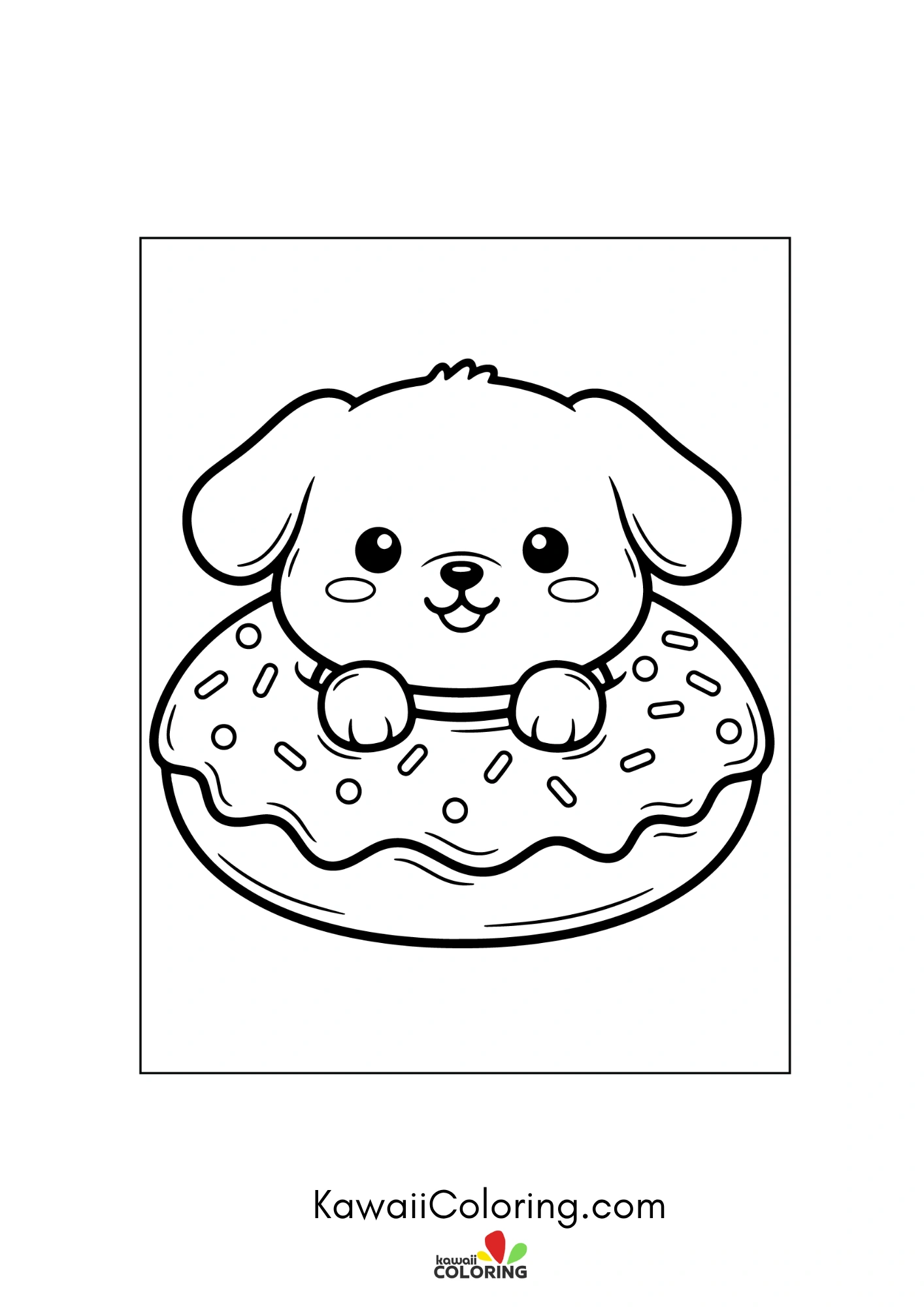 Smiling dog with bow and flowers