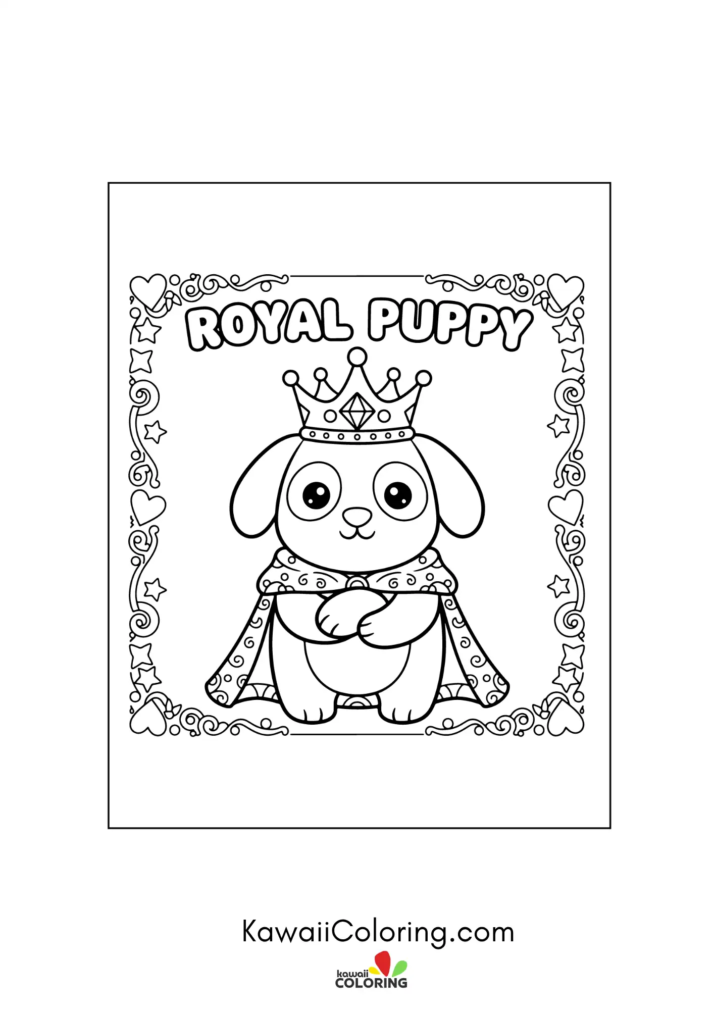 Kawaii puppy in a playful scene