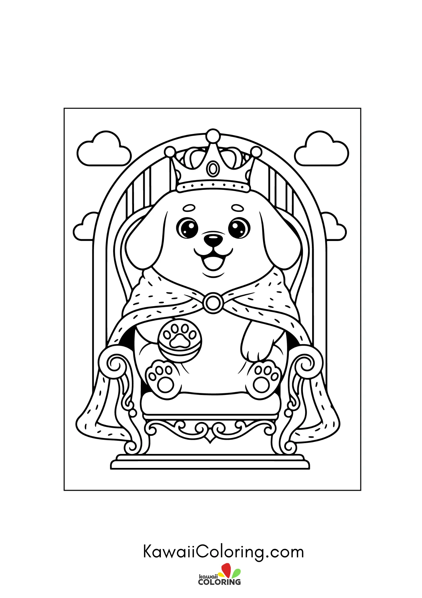 Smiling dog with bow and flowers