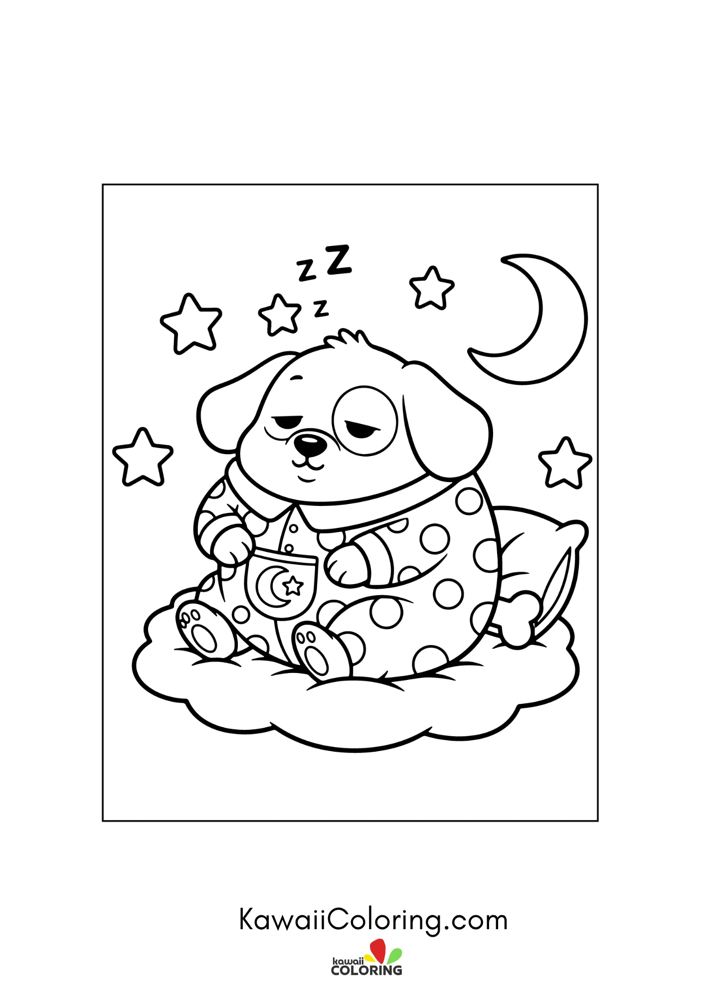Puppy face with simple garden details