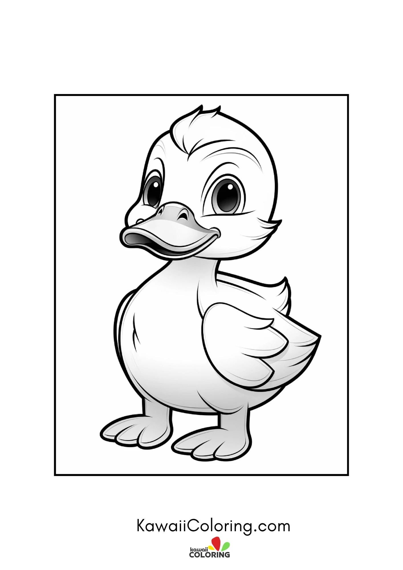 Happy duck in a simple nature scene