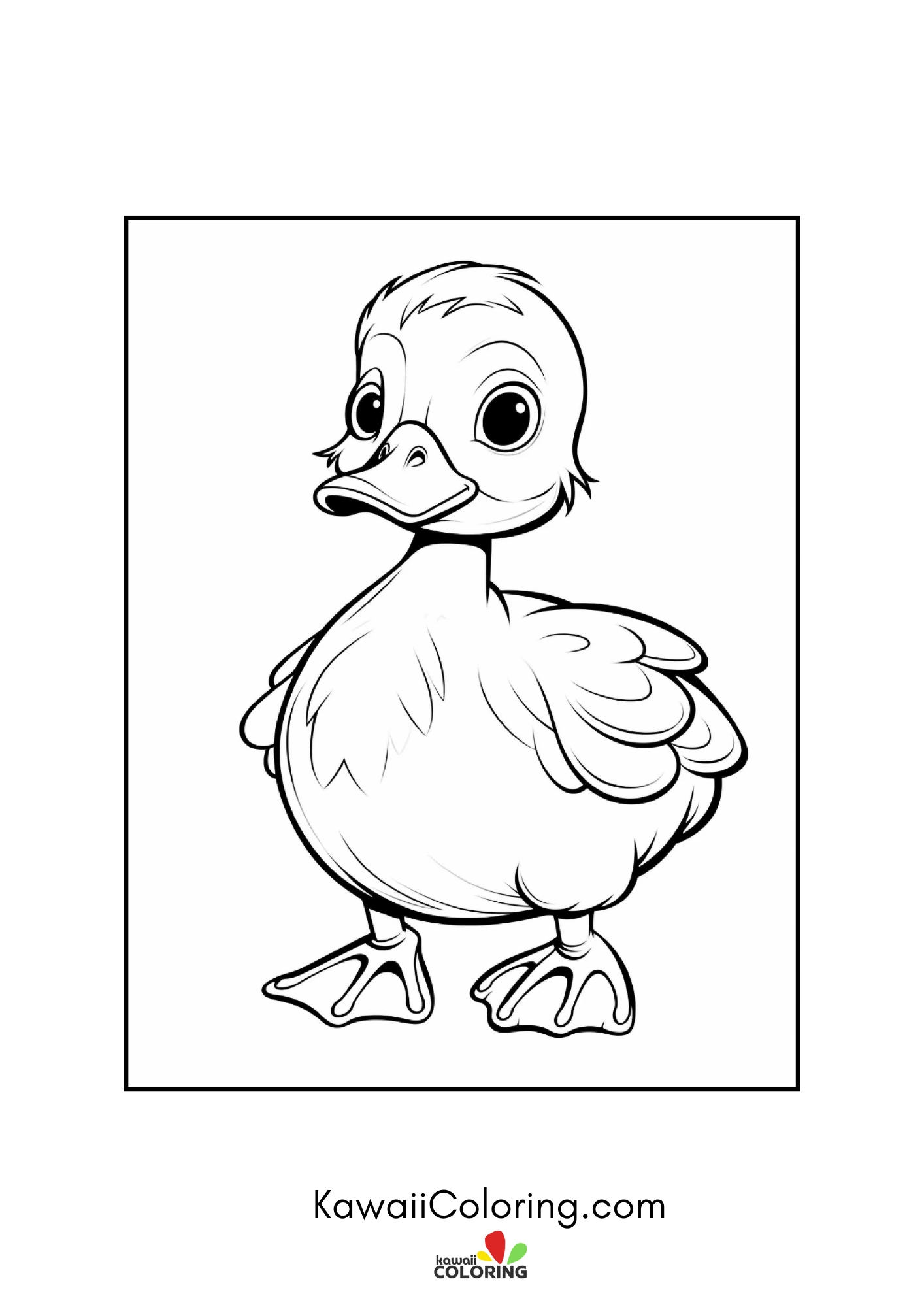 Happy duck in a simple nature scene