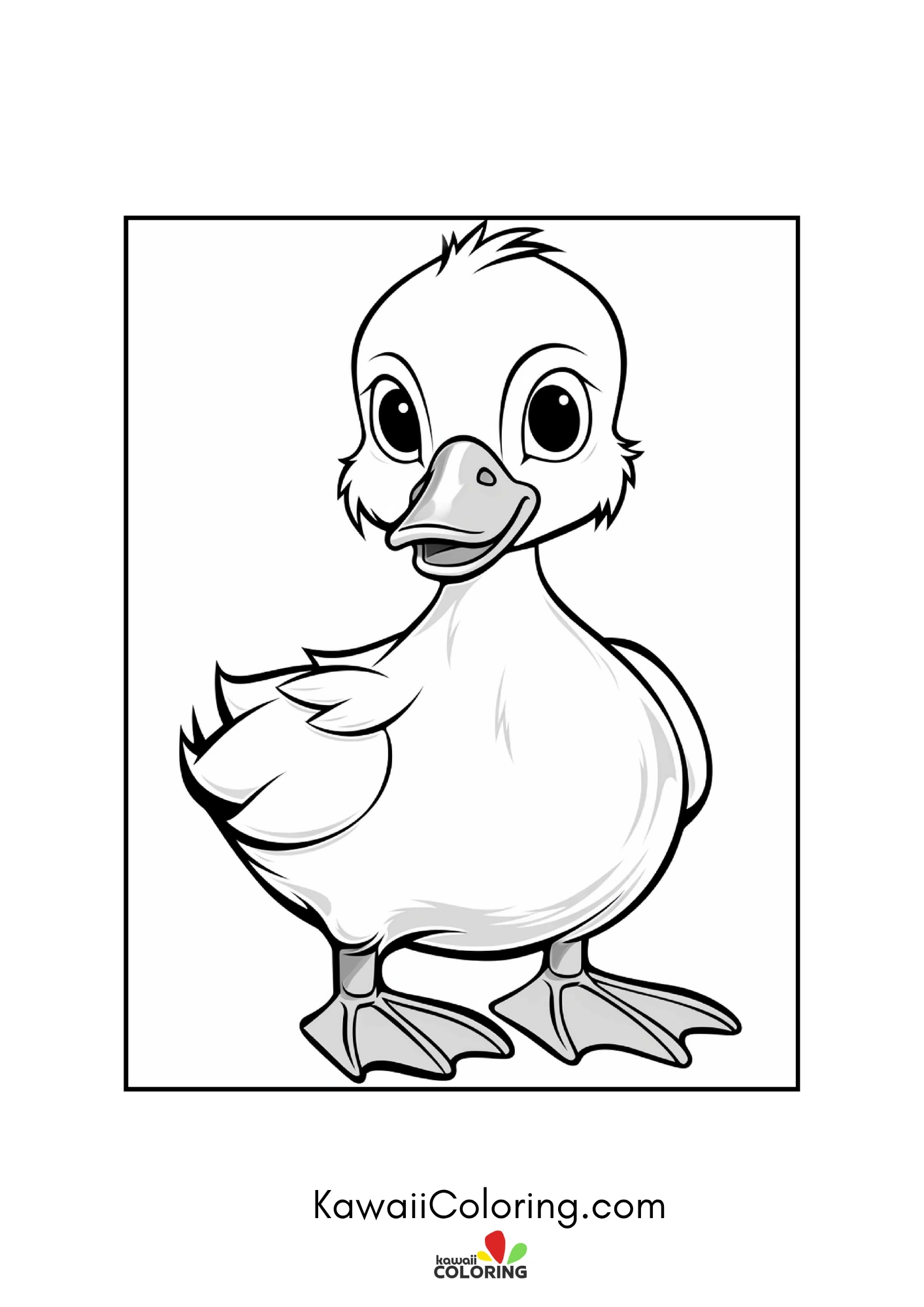 Cute duckling with pond details
