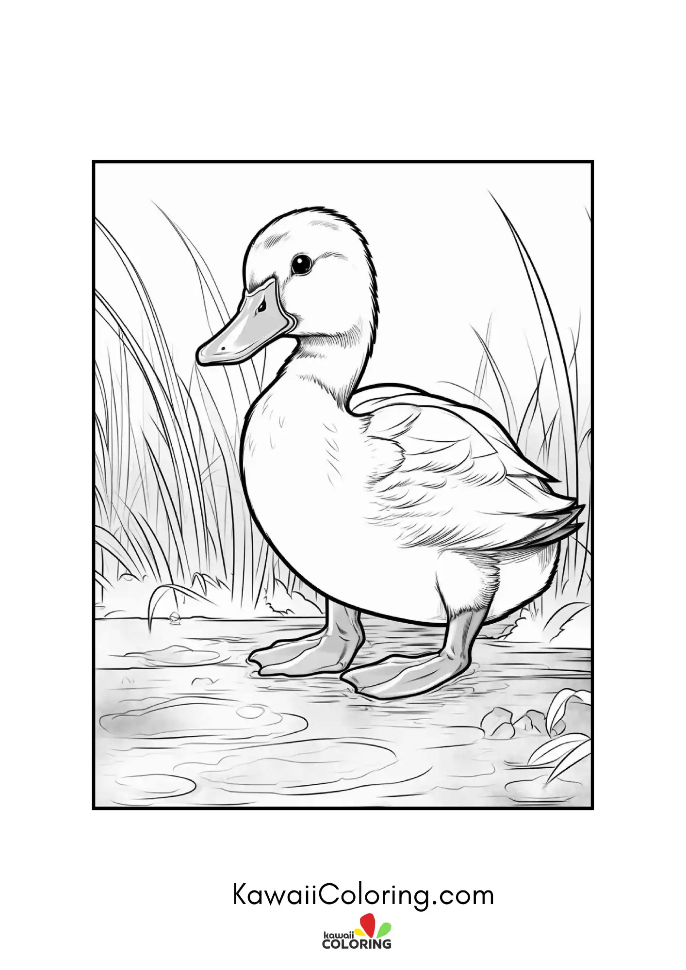 Duckling sitting with hearts and stars